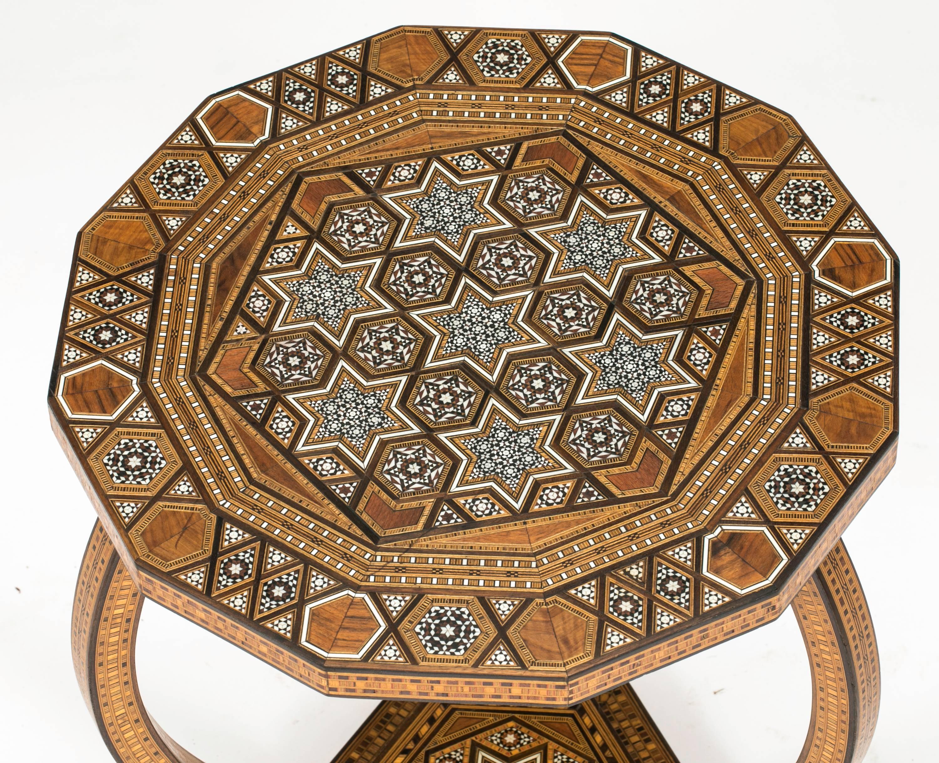 Inlay Moroccan Inlaid Octagon Shape Table