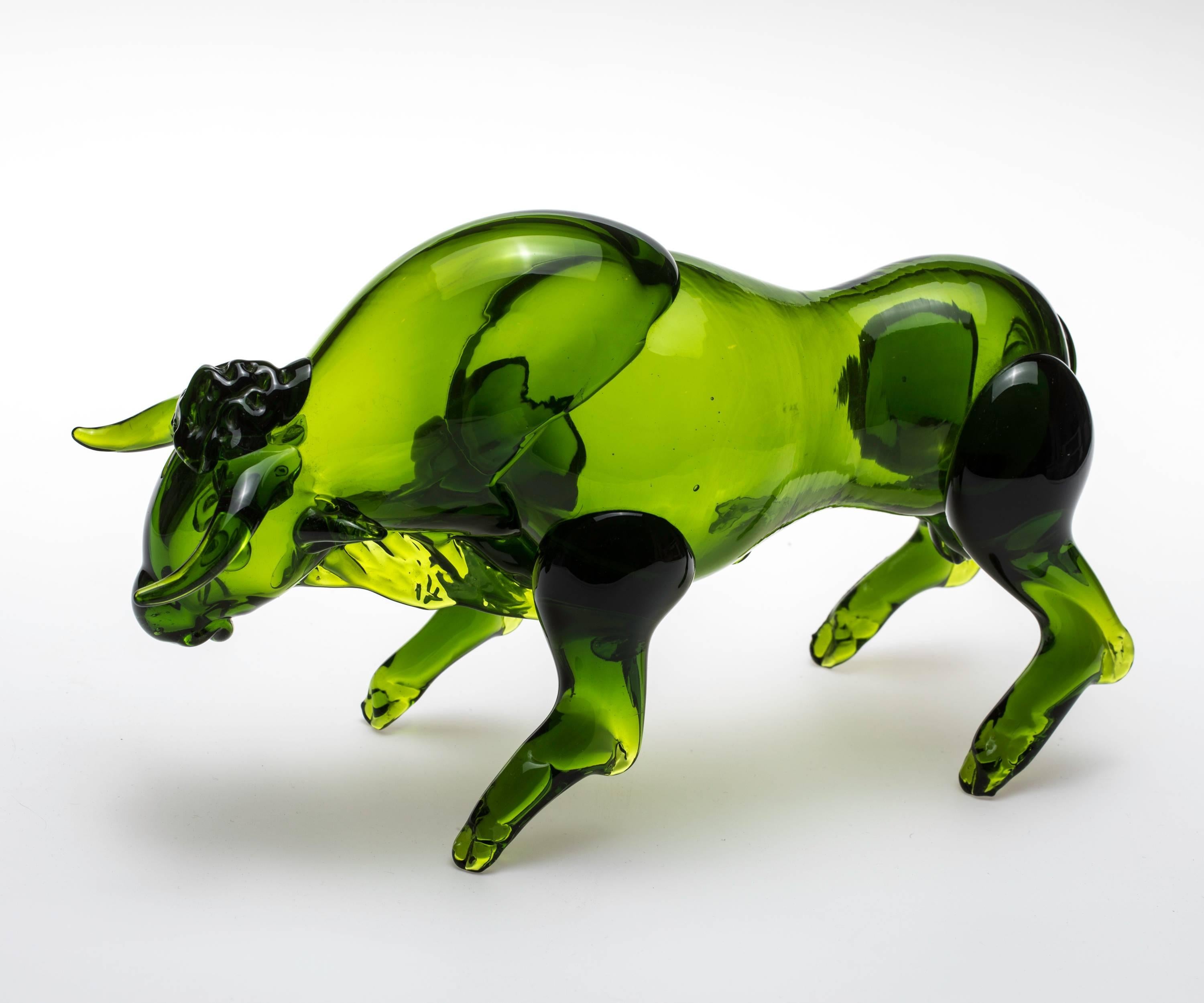 Murano Glass Taurus Bull In Excellent Condition In Summerland, CA