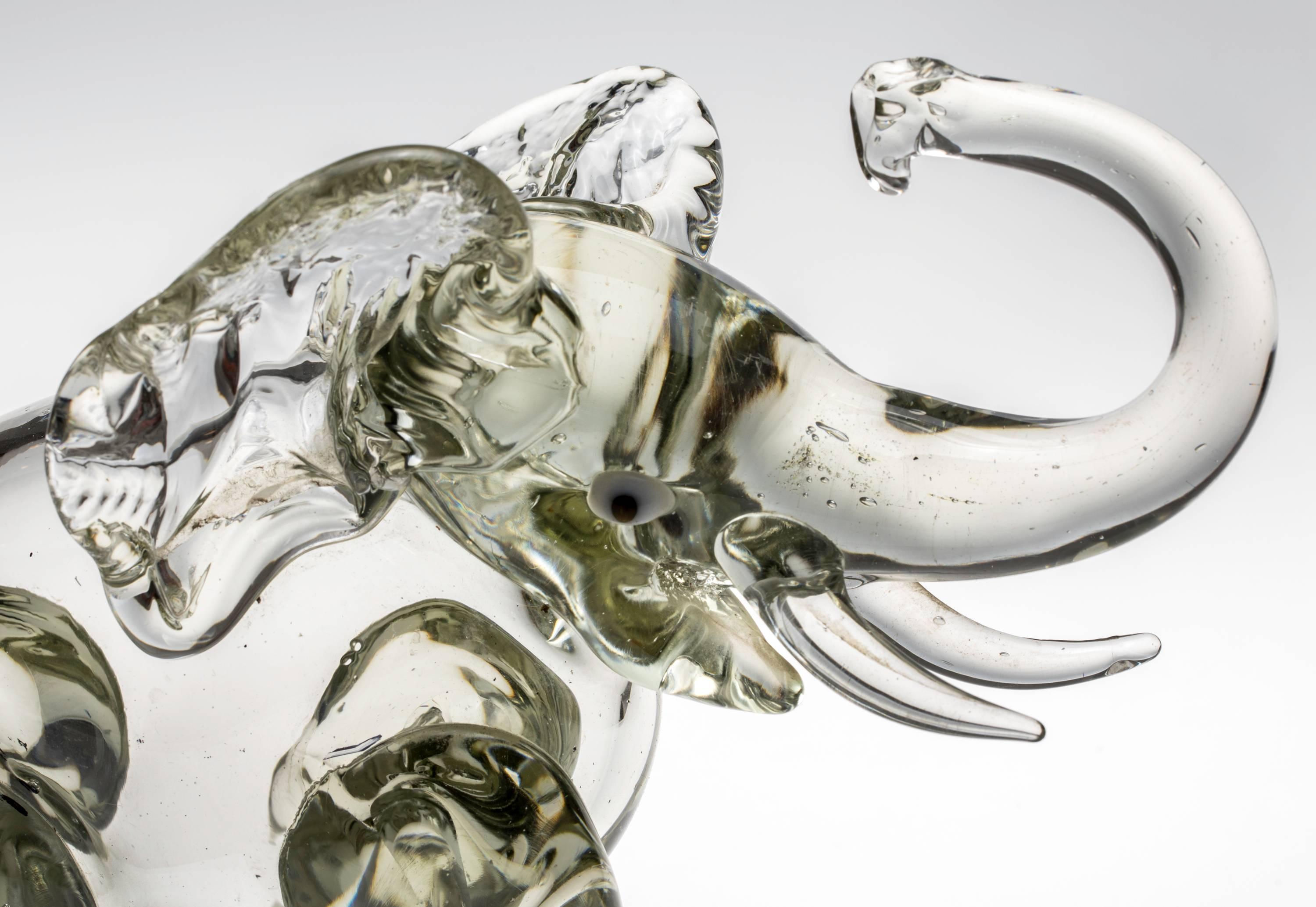 Murano Glass Elephant Figurine In Good Condition In Summerland, CA