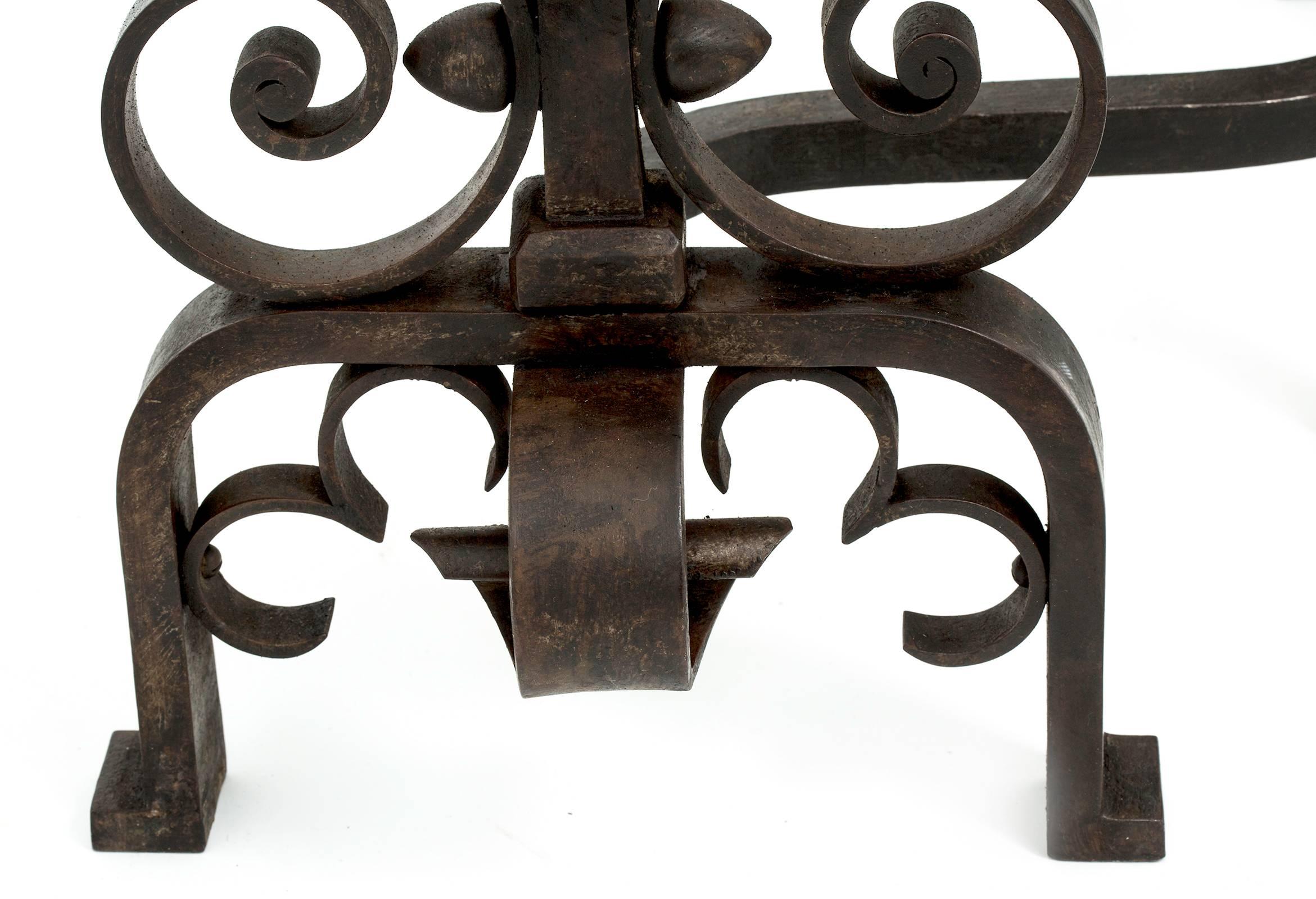 Antique Wrought Iron Andirons 4