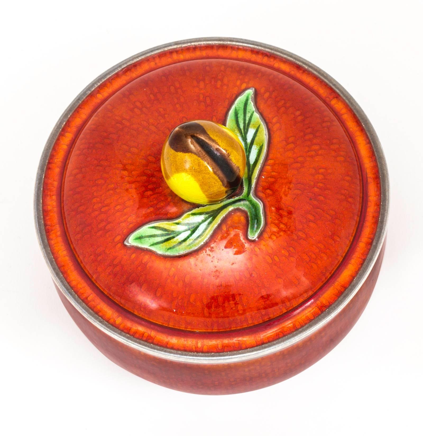 Box, Enamel Sterling Silver Bowl In Excellent Condition For Sale In Summerland, CA