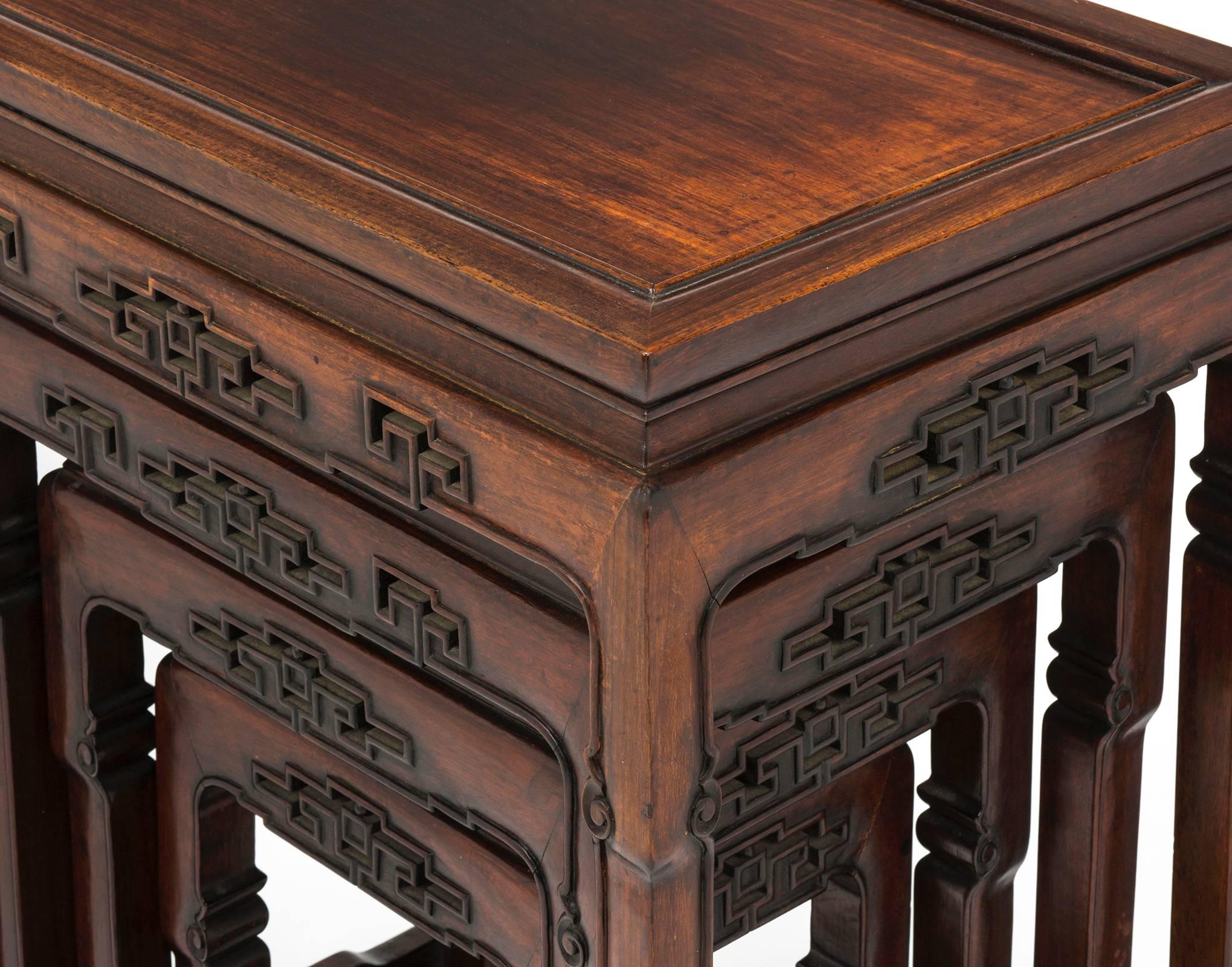 Rosewood Chinese Nesting Tables, Set of Four 5