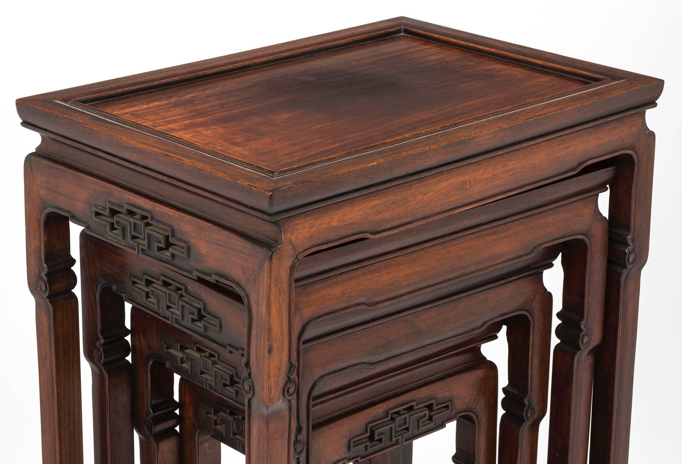 Rosewood Chinese Nesting Tables, Set of Four 3