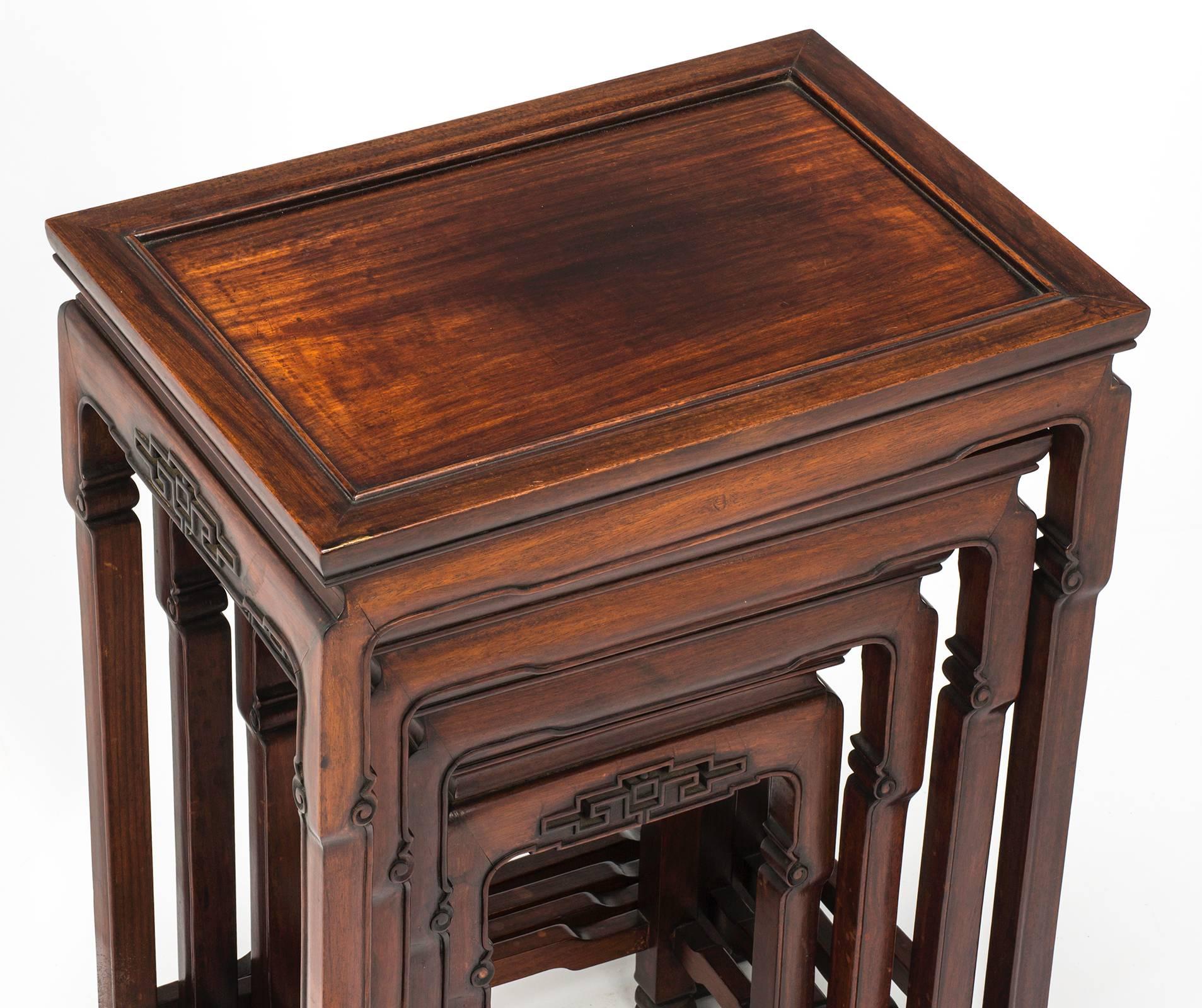 Rosewood Chinese Nesting Tables, Set of Four 4
