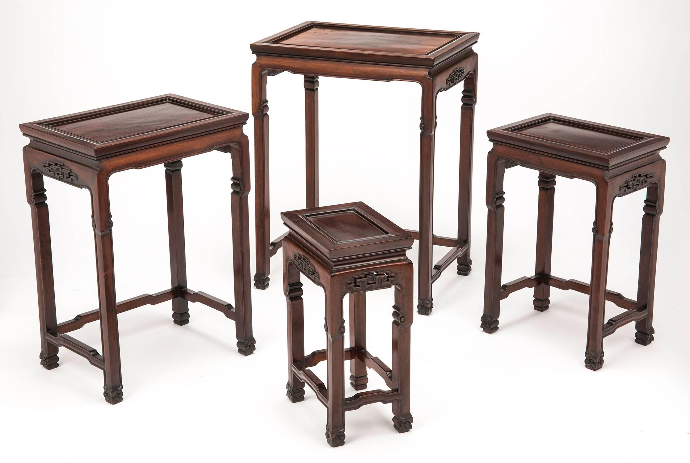 Rosewood Chinese Nesting Tables, Set of Four 1