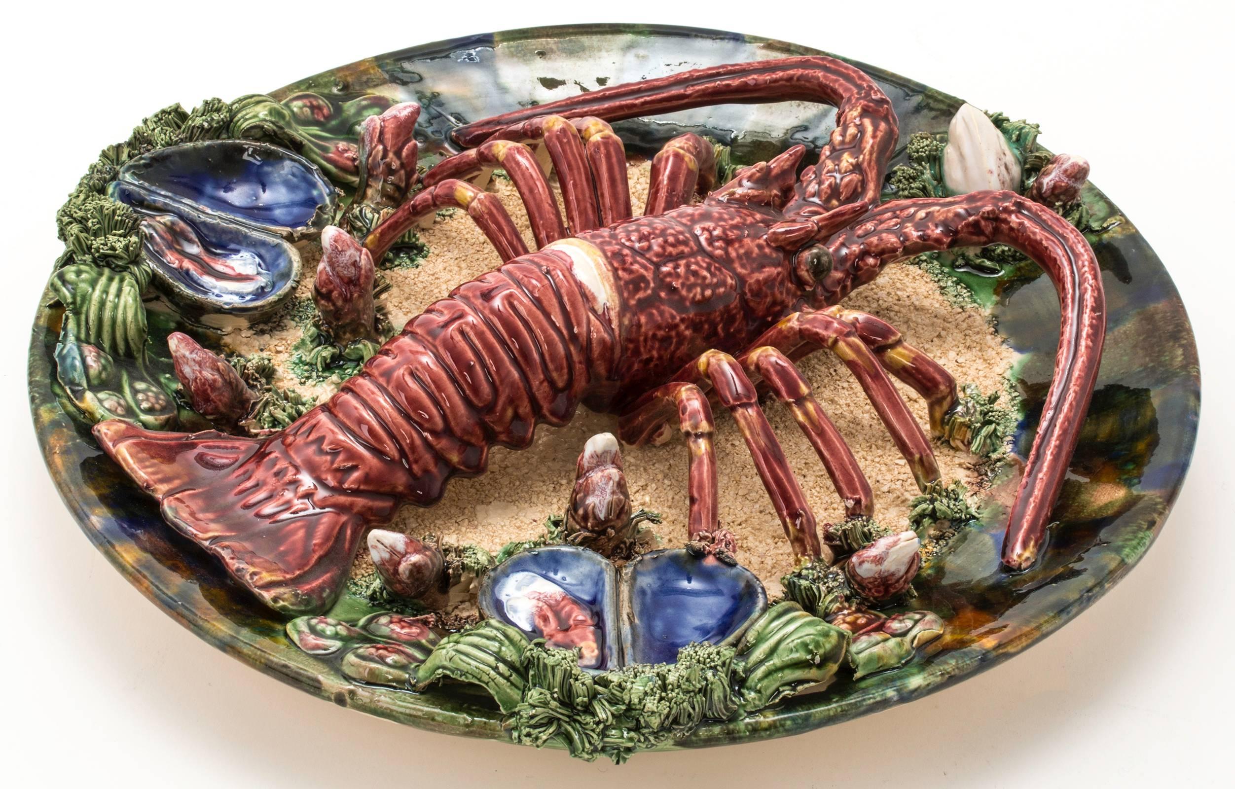 Pair of Palissy Style Majolica Lobster and Crab Wall Plates at 1stDibs ...