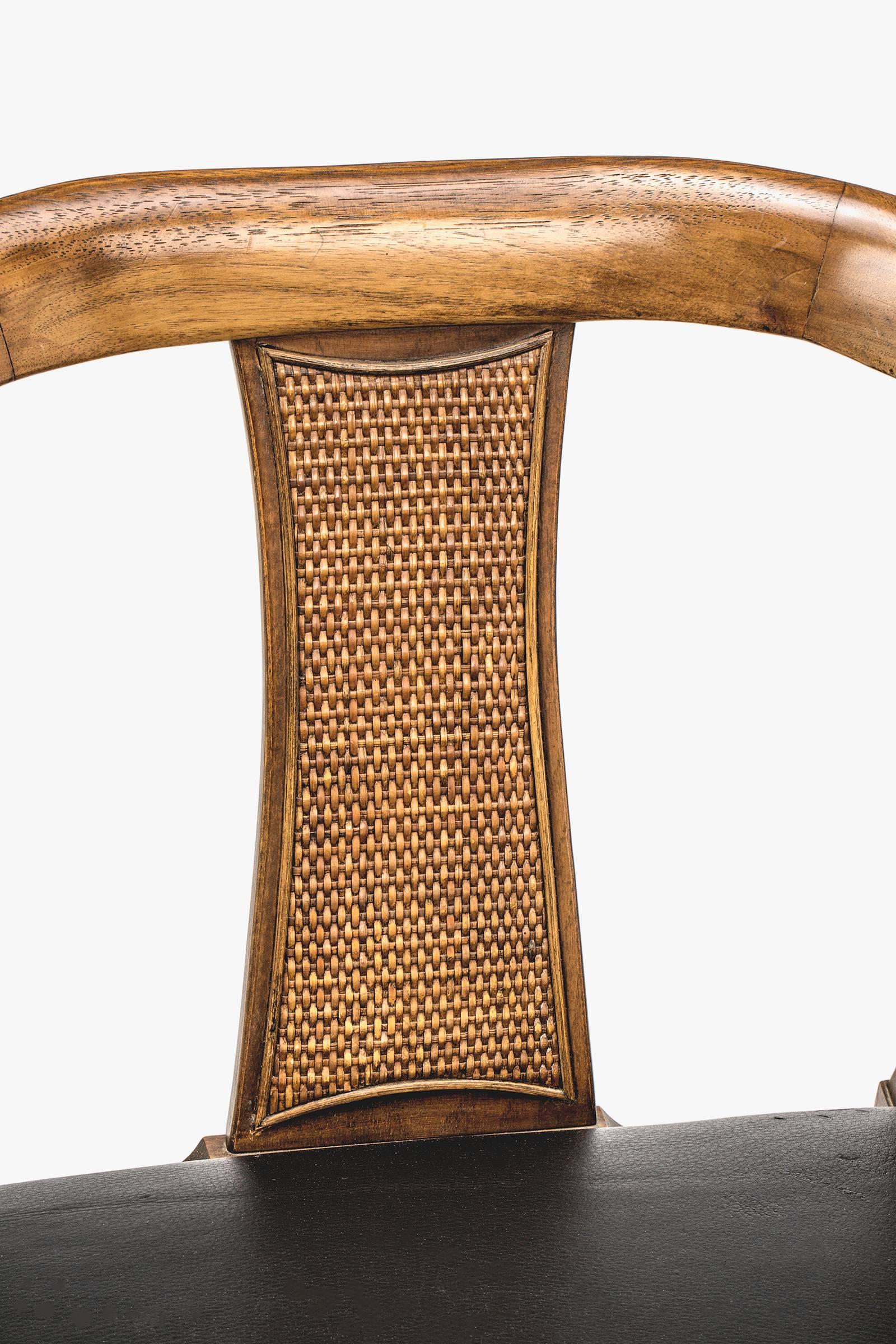  Leather Chairs, Mid Century Danish.  Pair 1