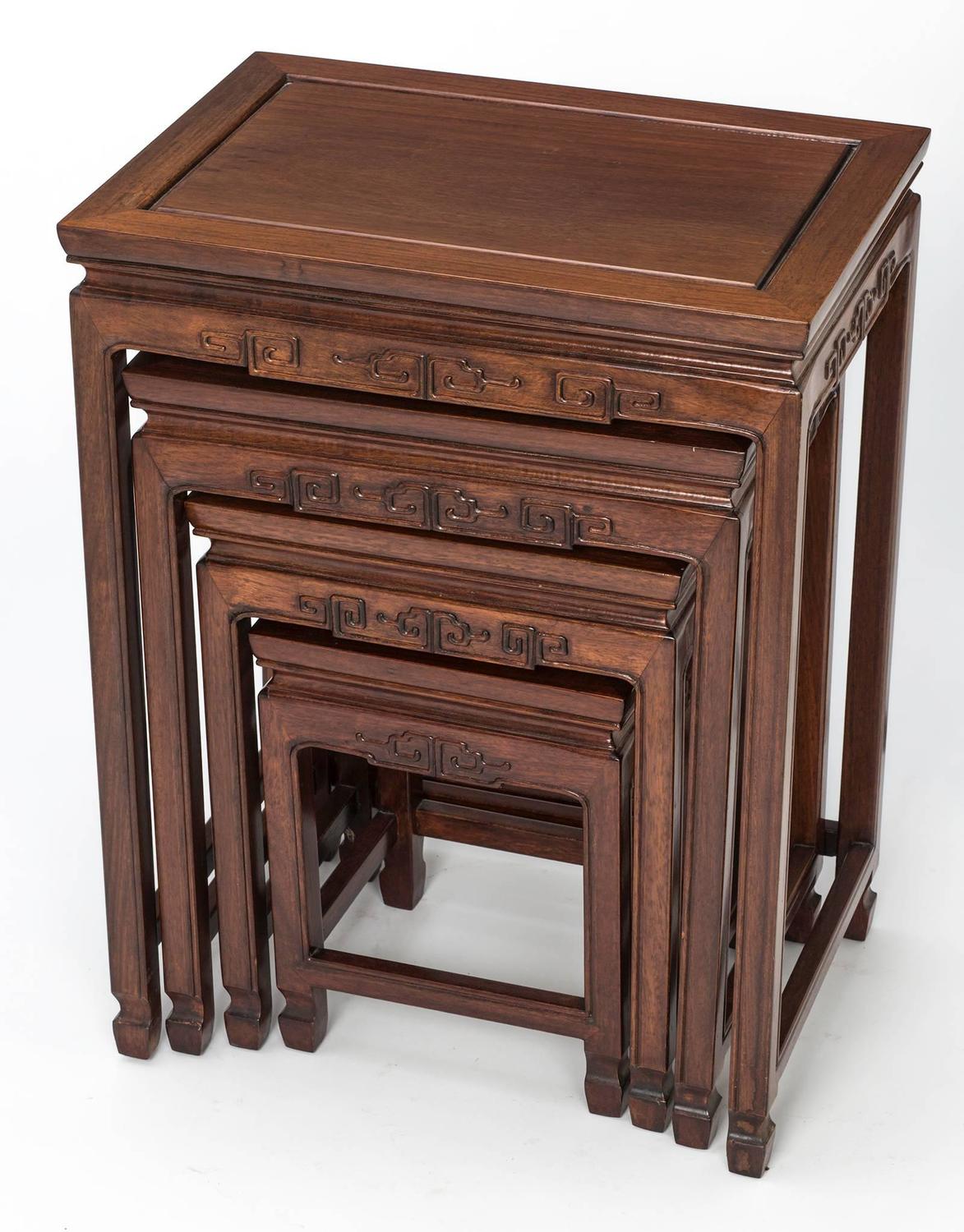 Rosewood Chinese Nesting Tables For Sale at 1stdibs