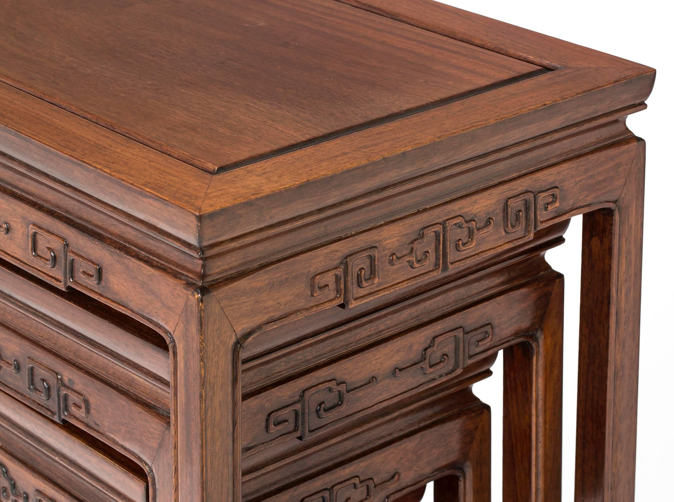 Mid-20th Century Rosewood Chinese Nesting Tables