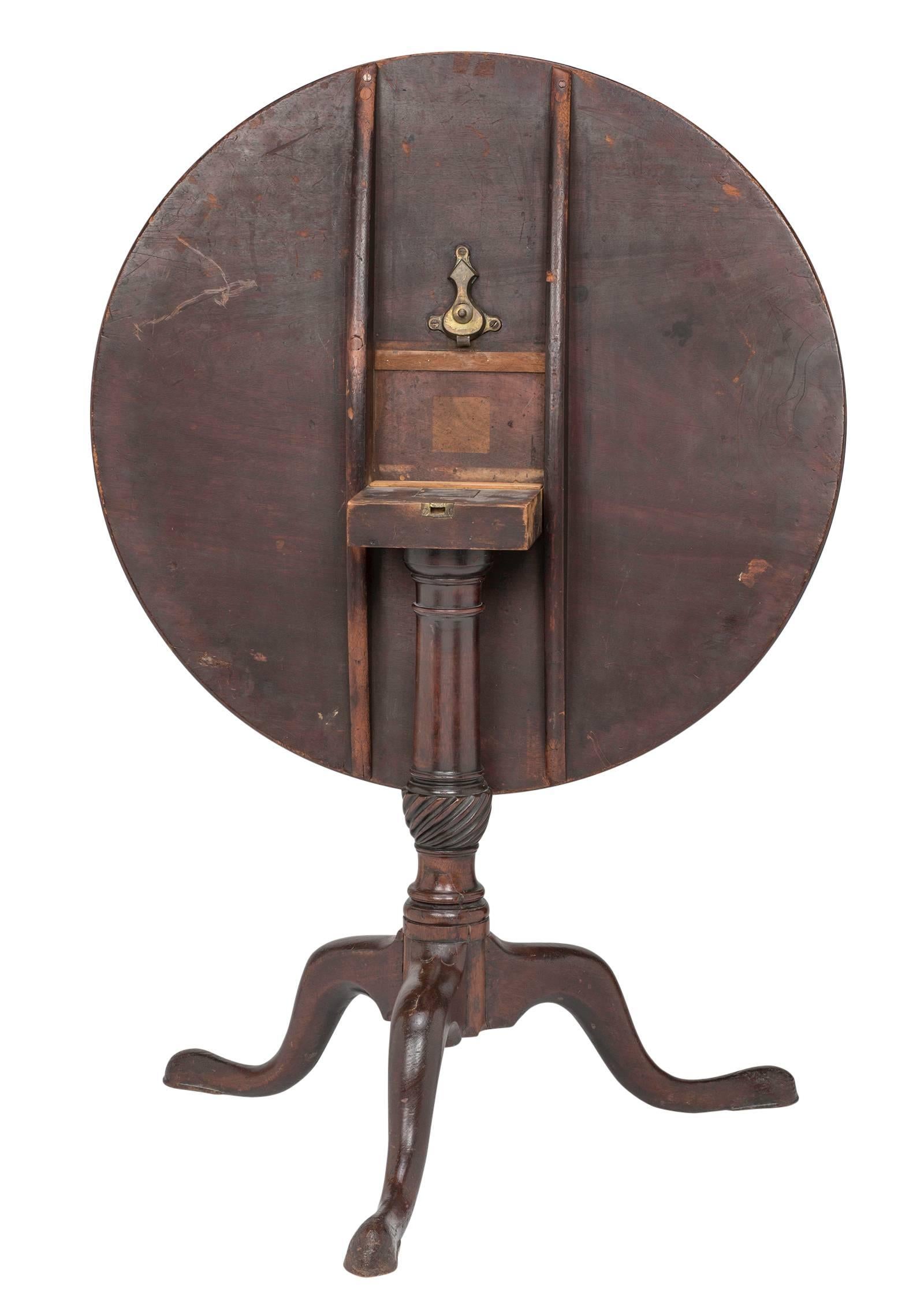 Antique English Walnut Round Tilt Top Table 2