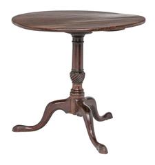 Antique English Walnut Round Tilt Top Table