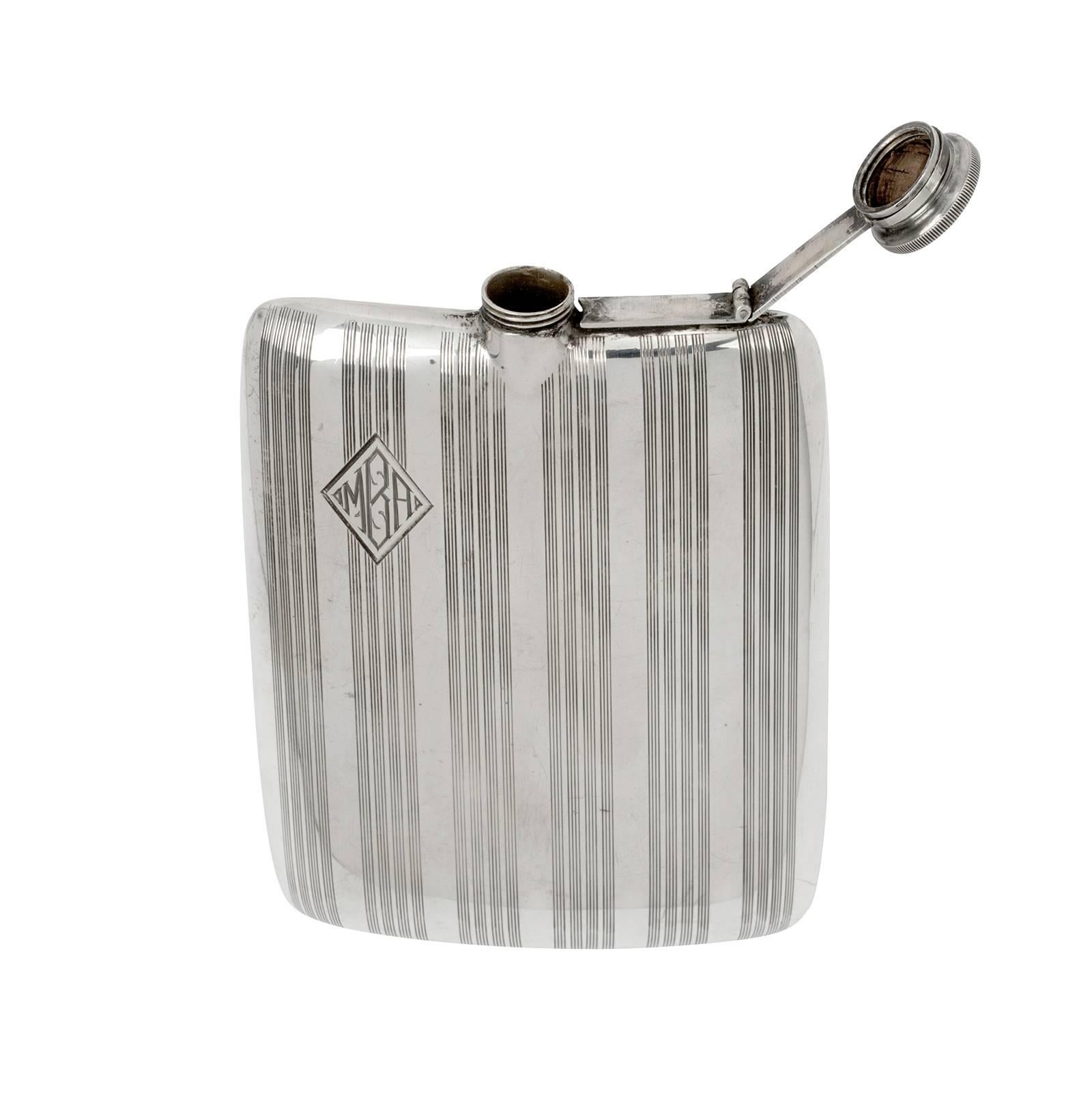 Early 20th Century Antique Sterling Hip Flask