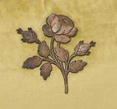 Pillow, Trimmed with Antique Gold Metal Flower