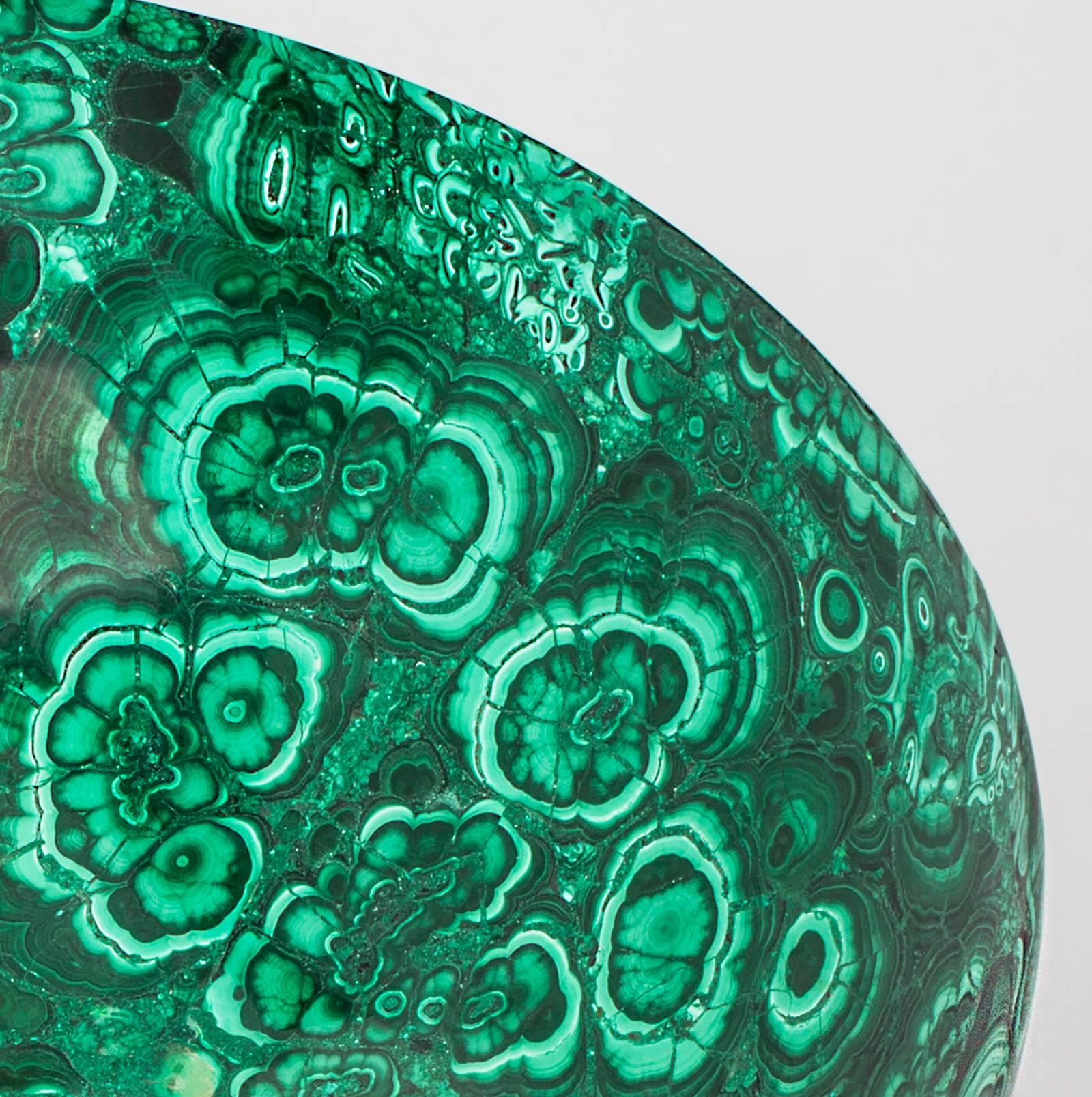 Centerpiece, Malachite and Gilt Bronze Doré  Bowl In Good Condition For Sale In Summerland, CA