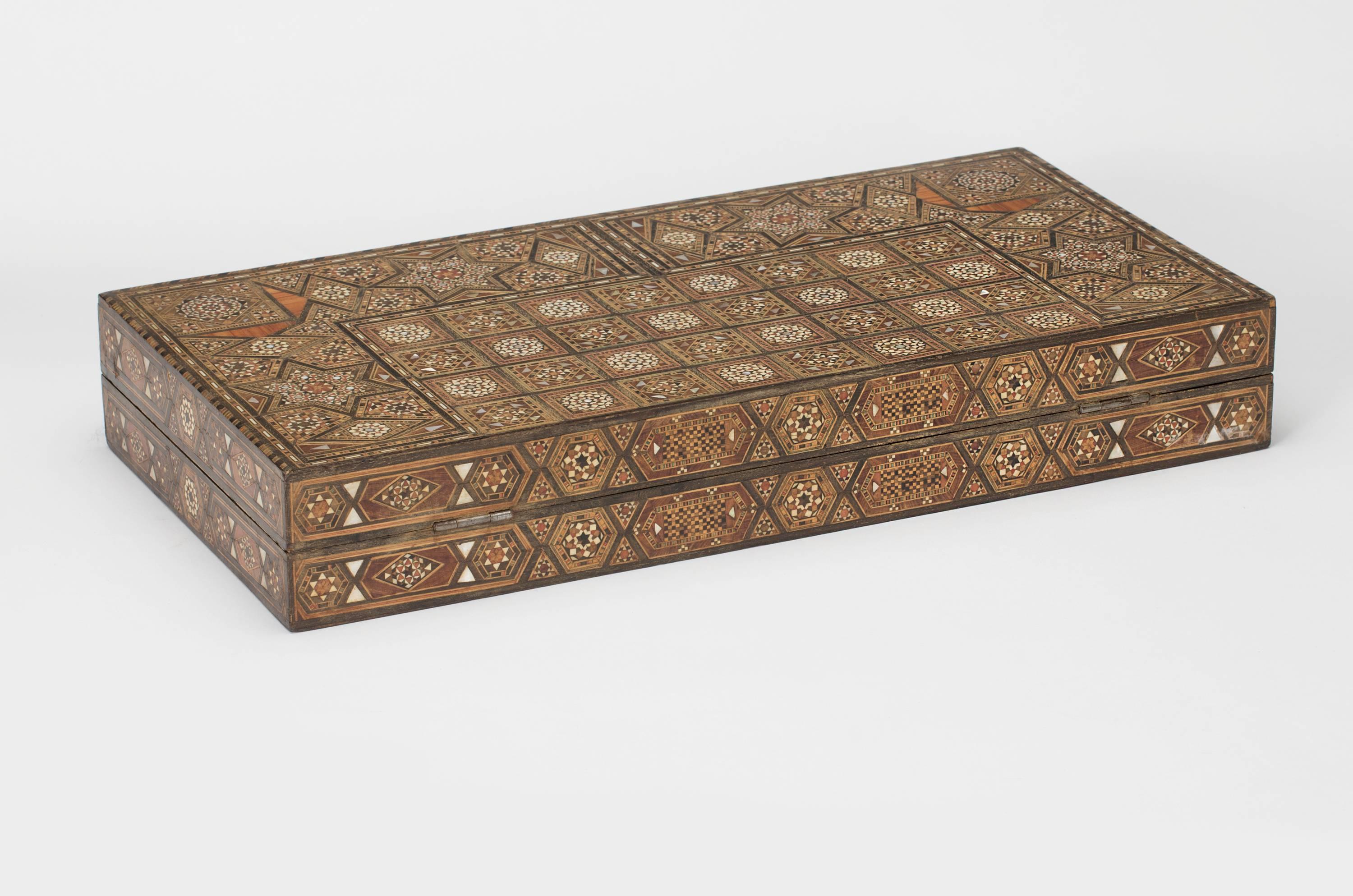 Moorish Syrian Inlaid Backgammon Game Board