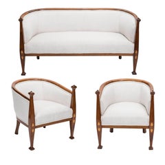 Loveseat and Chairs Set, Art Nouveau 