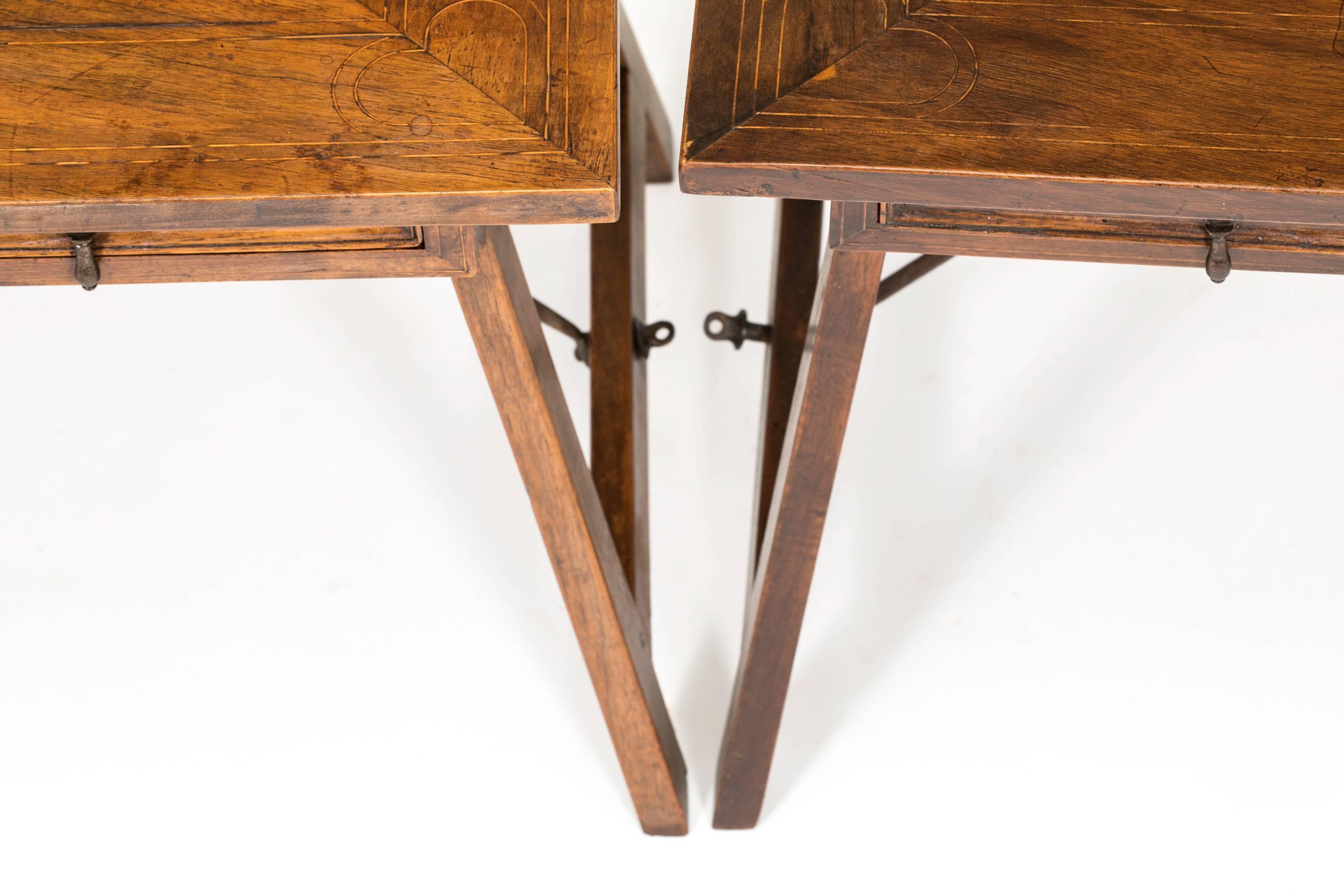 Side Tables, Pair, Antique English Walnut For Sale 2