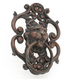Antique Bronze Lion Face Door Knocker
