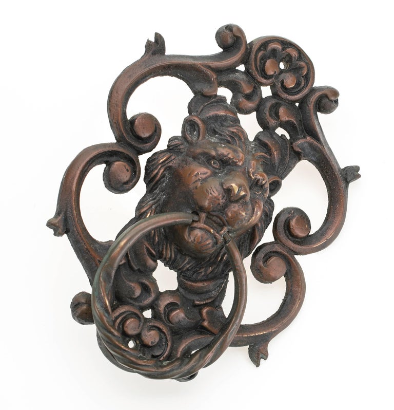 Antique Bronze Lion Face Door Knocker at 1stDibs