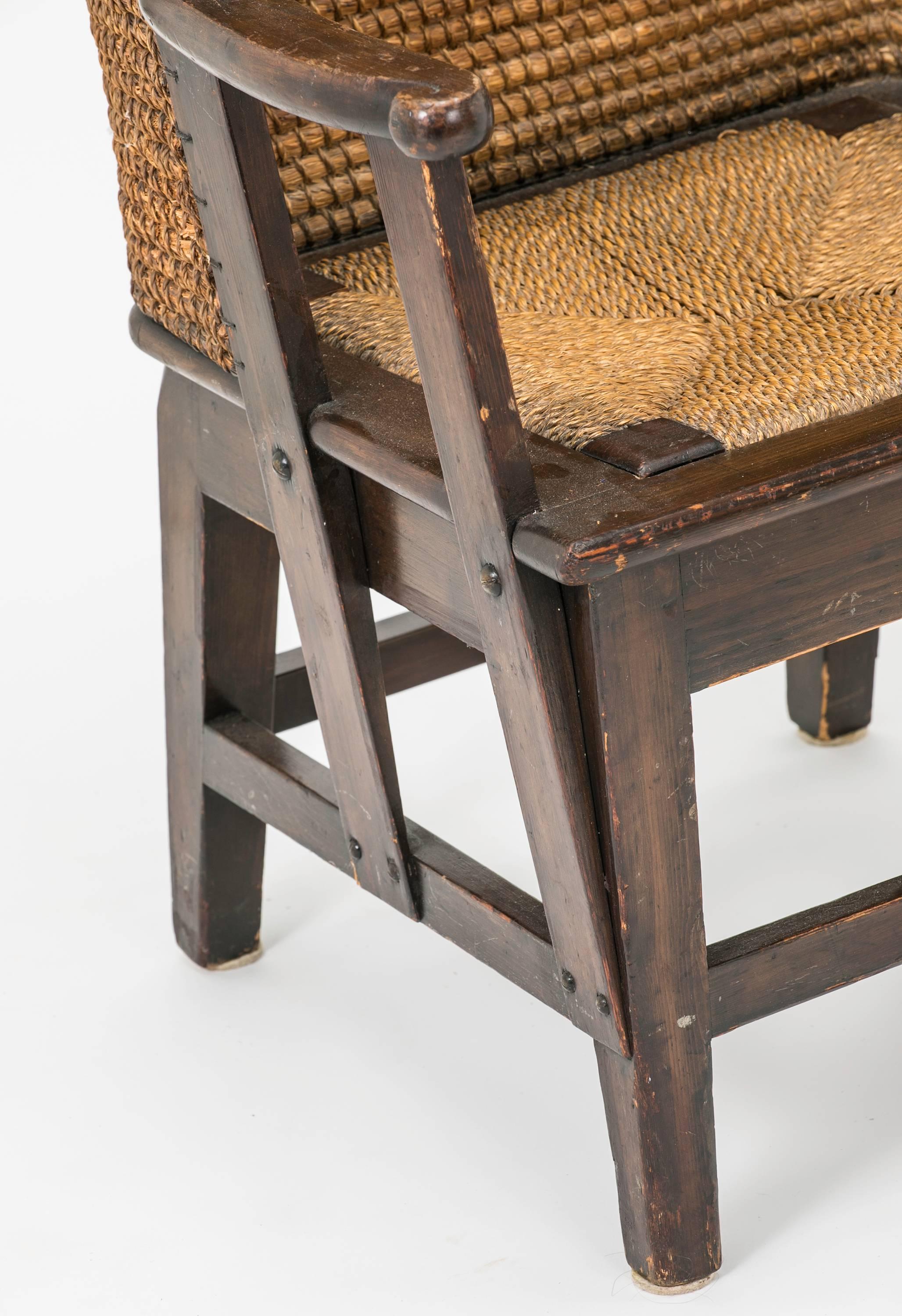 Antique Rush Chair, Scottish Orkney 1