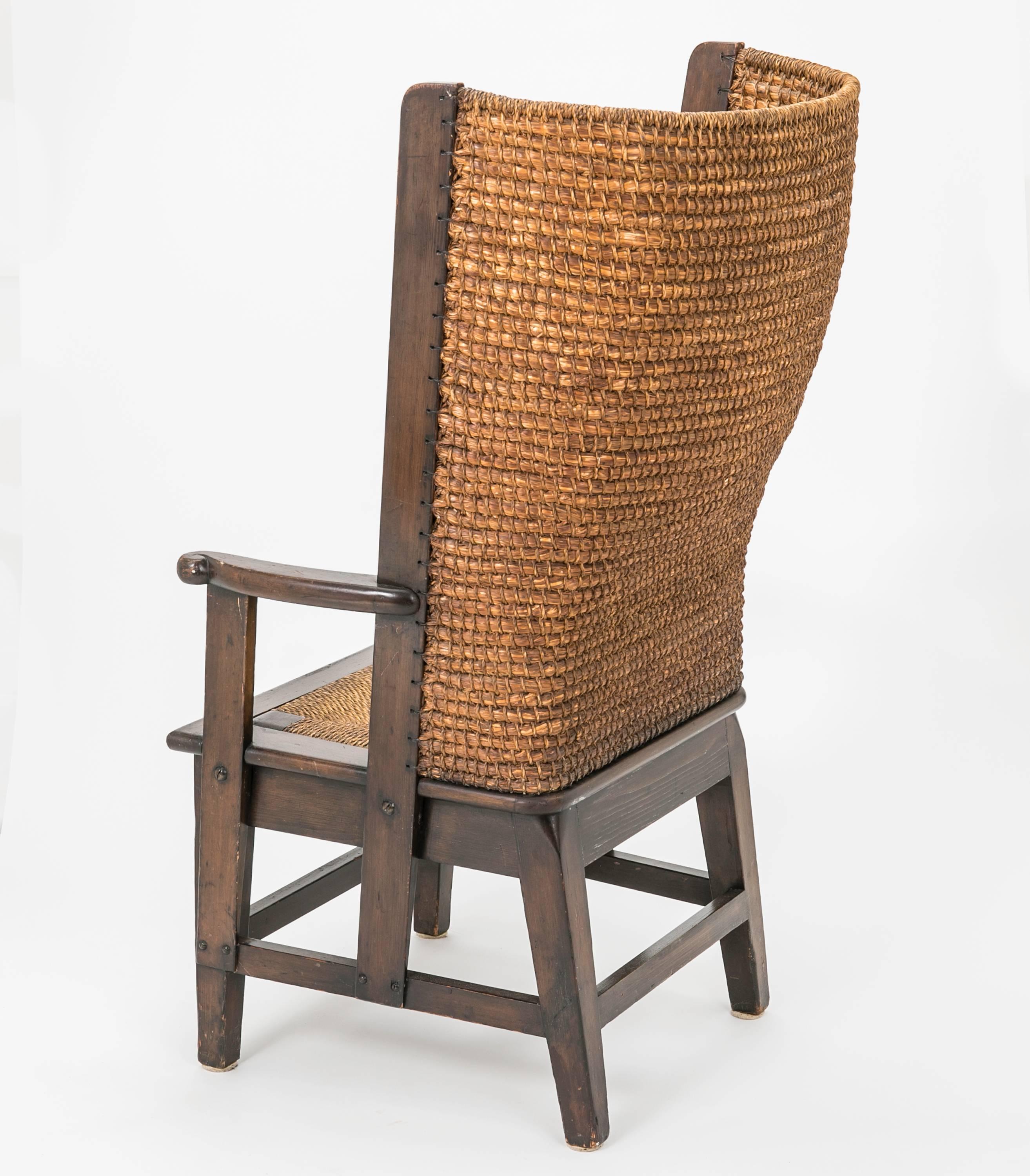 20th Century Antique Rush Chair, Scottish Orkney
