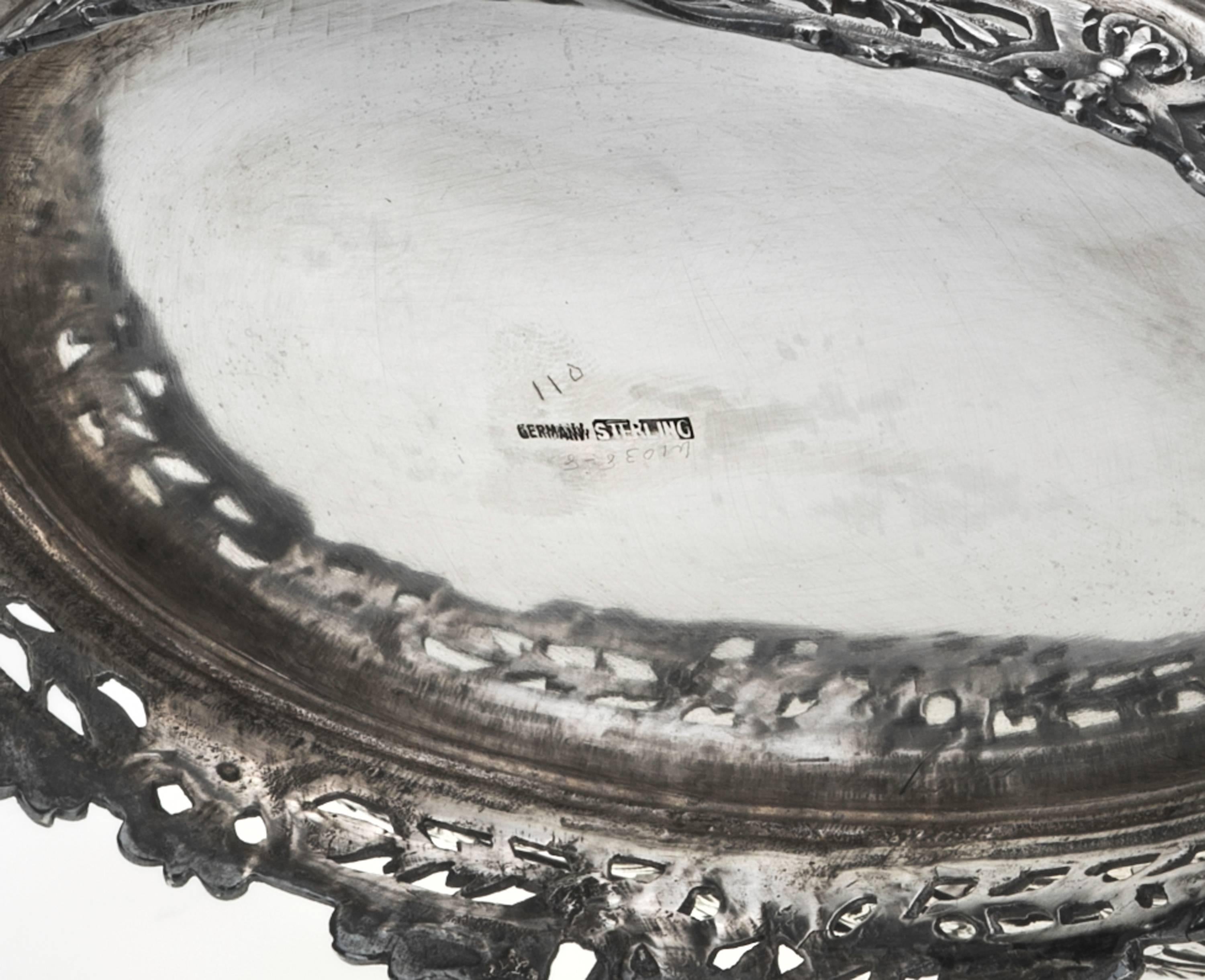 Sterling Silver with Crystal Bowl Dish For Sale 4