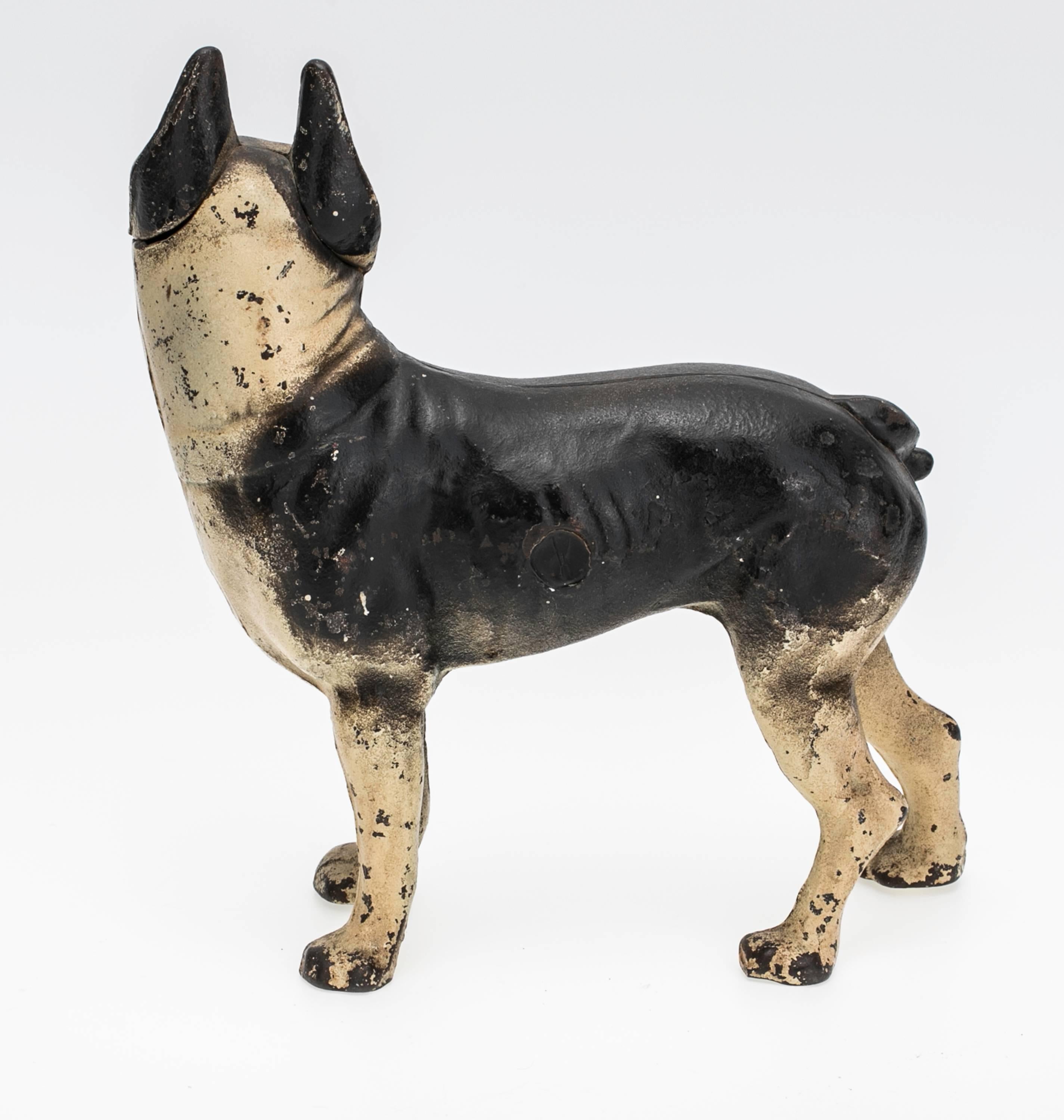 Boston Terrier Dog, Iron Doorstop Door Stop In Excellent Condition In Summerland, CA