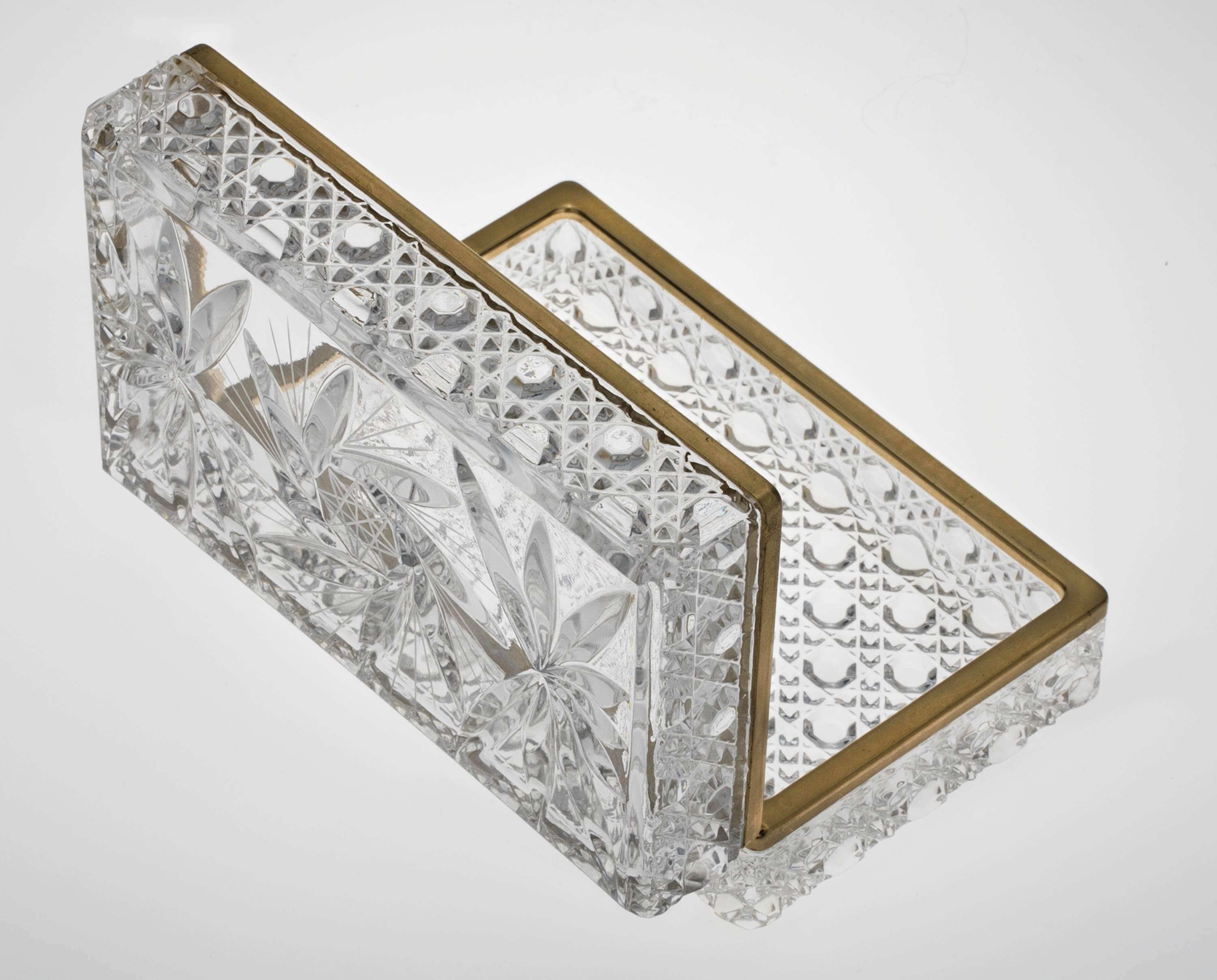 Mid-20th Century Cut Crystal Jewelry Box