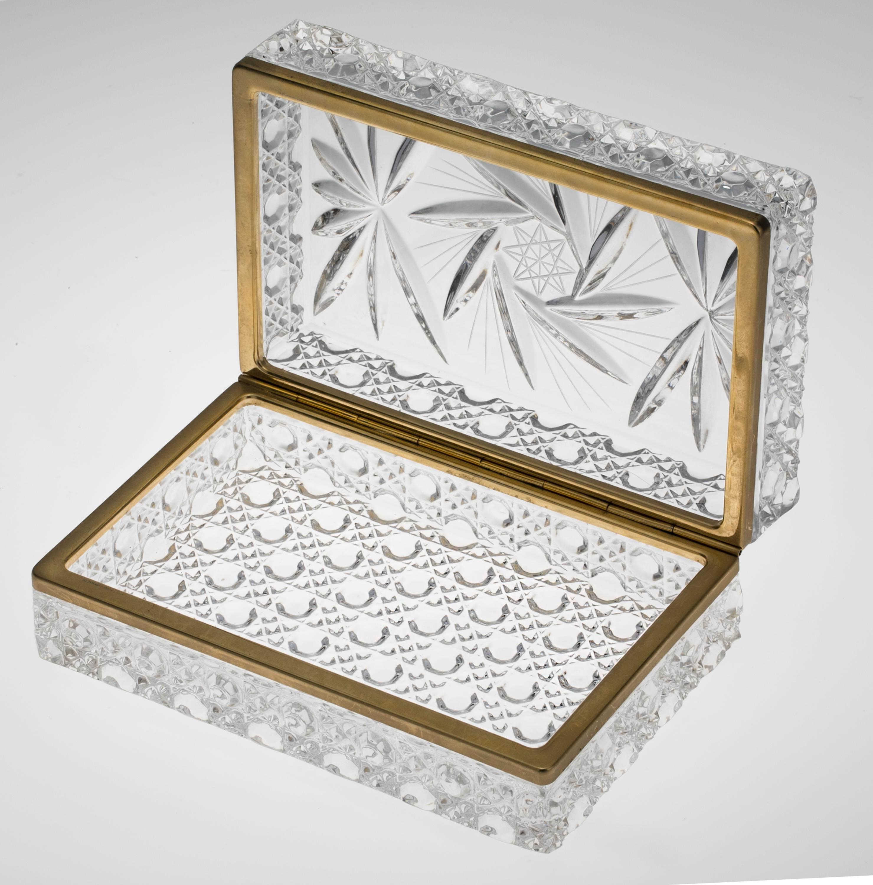Cut Crystal Jewelry Box In Good Condition In Summerland, CA