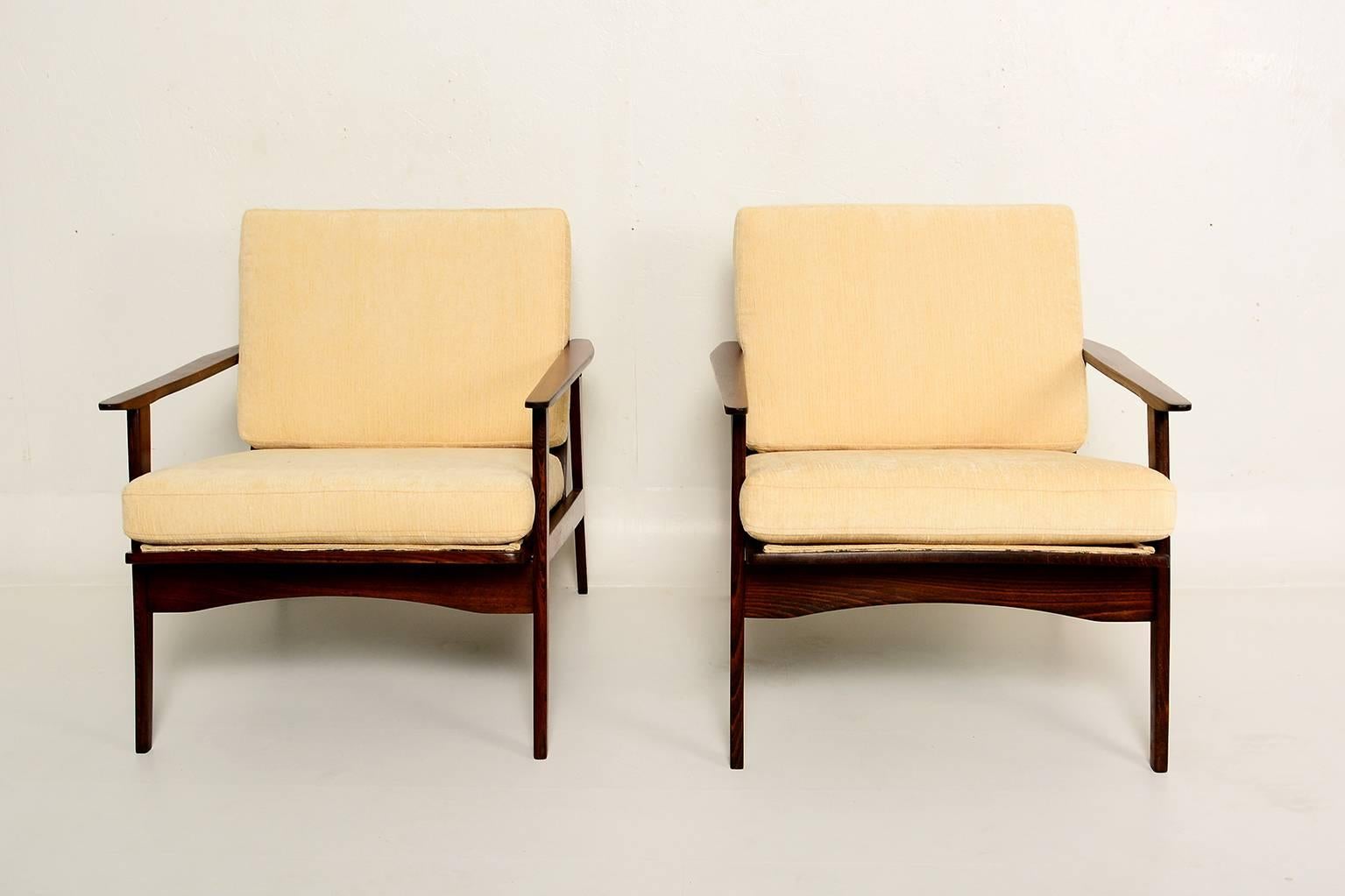 Scandinavian Modern Danish Mid Century Modern Pair of Scandinavian Easy Chairs