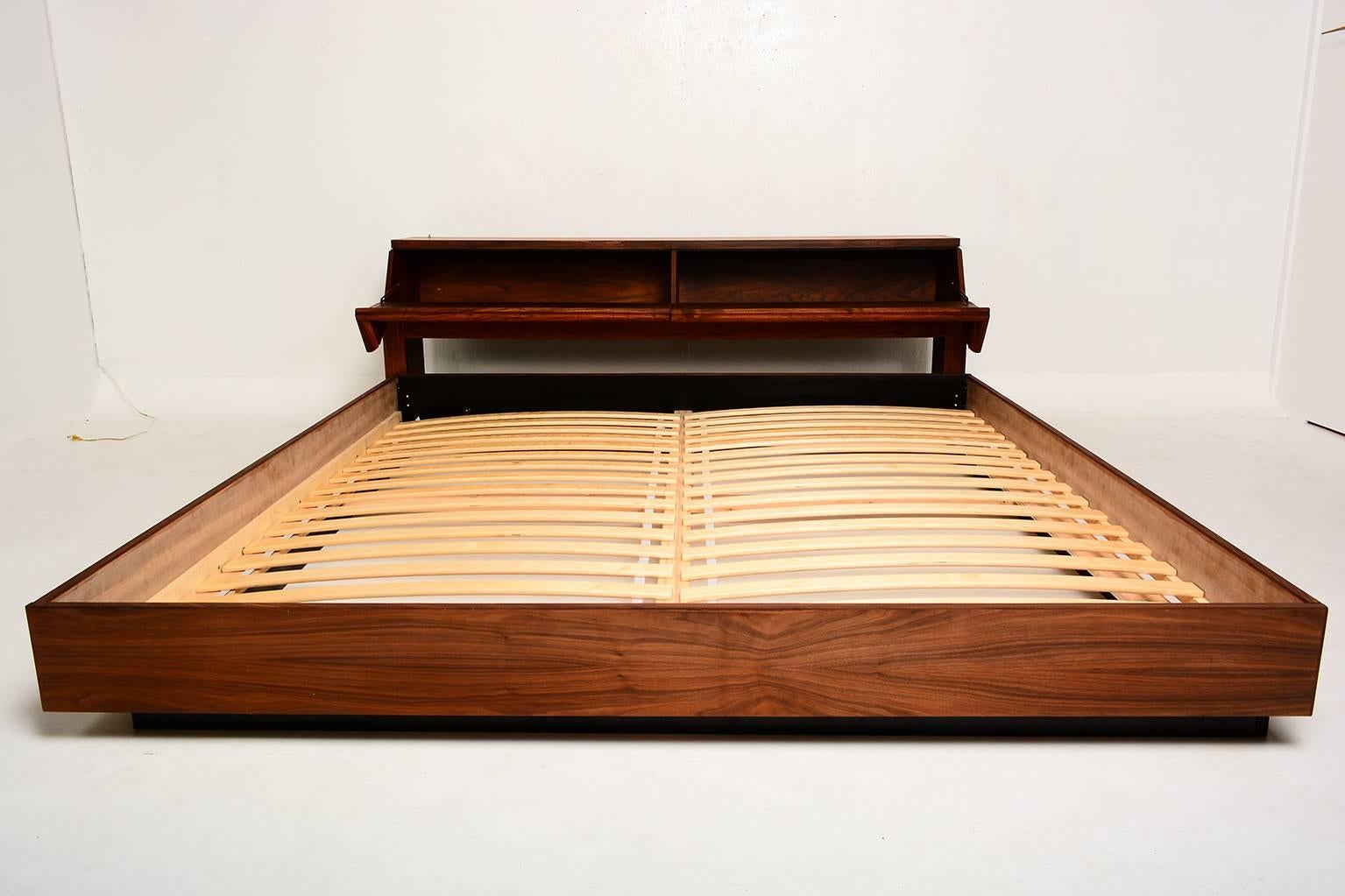 mid century modern king bed frame