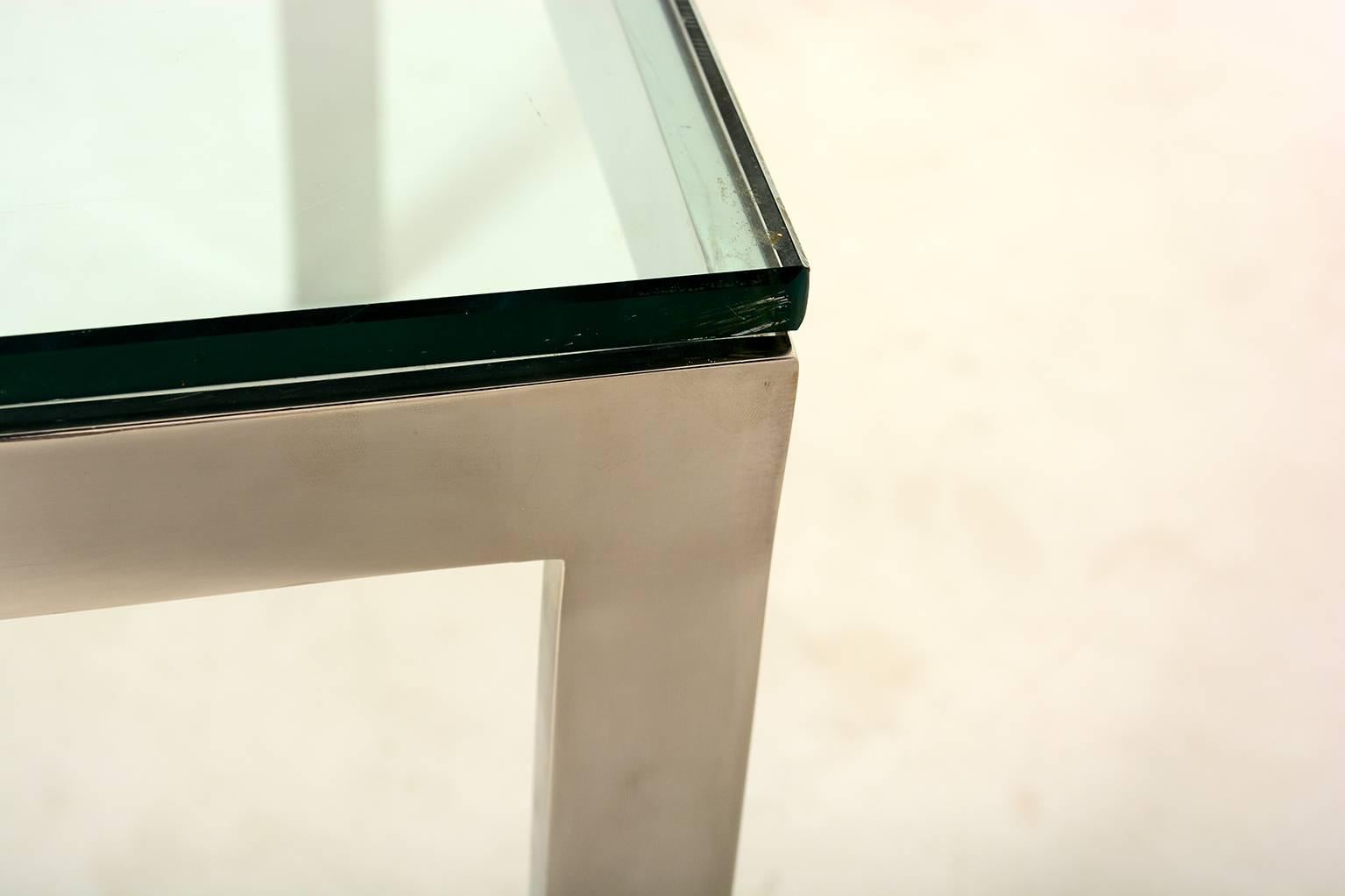 Unknown Stainless Steel and Glass Coffee Table