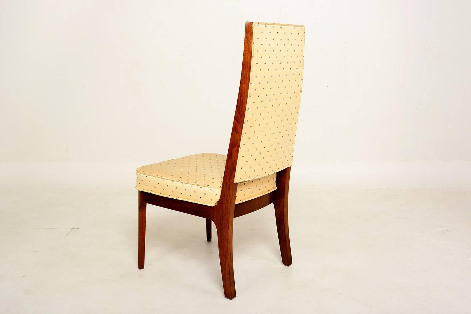 American Set of Six Mid-Century Modern Solid Walnut Chairs
