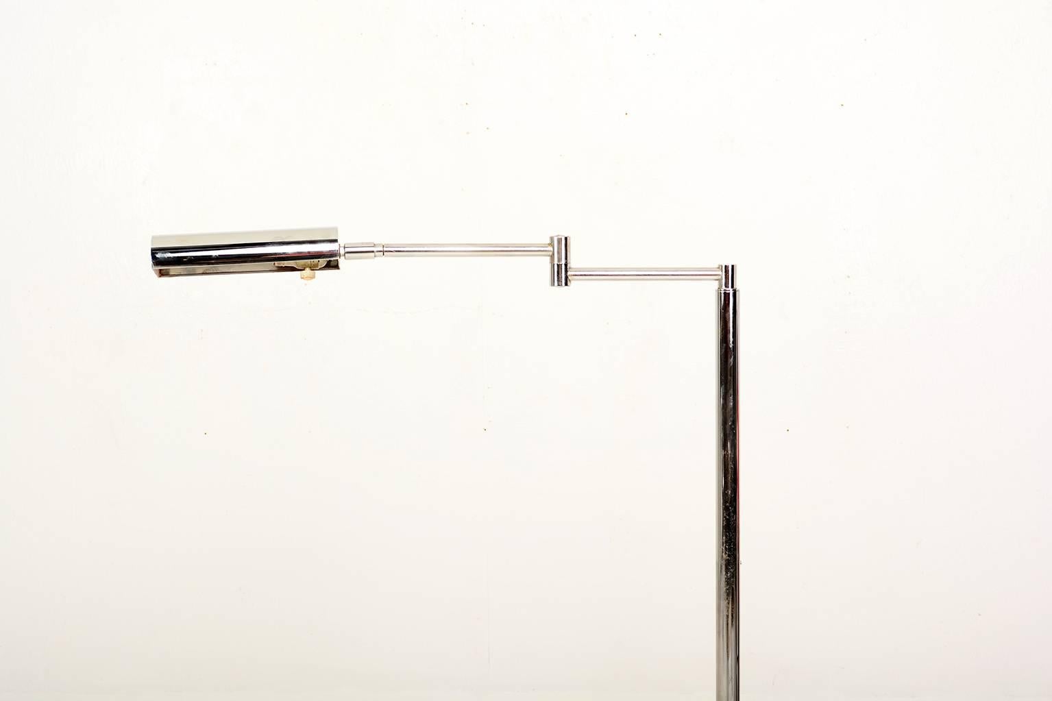 American Mid Century Modern Extension Pharmacy Lamp in Chrome by Koch Lowy