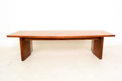1960s Sculpturally Bold Modern LANE Coffee Table in Oak Wood Modular Brutalist