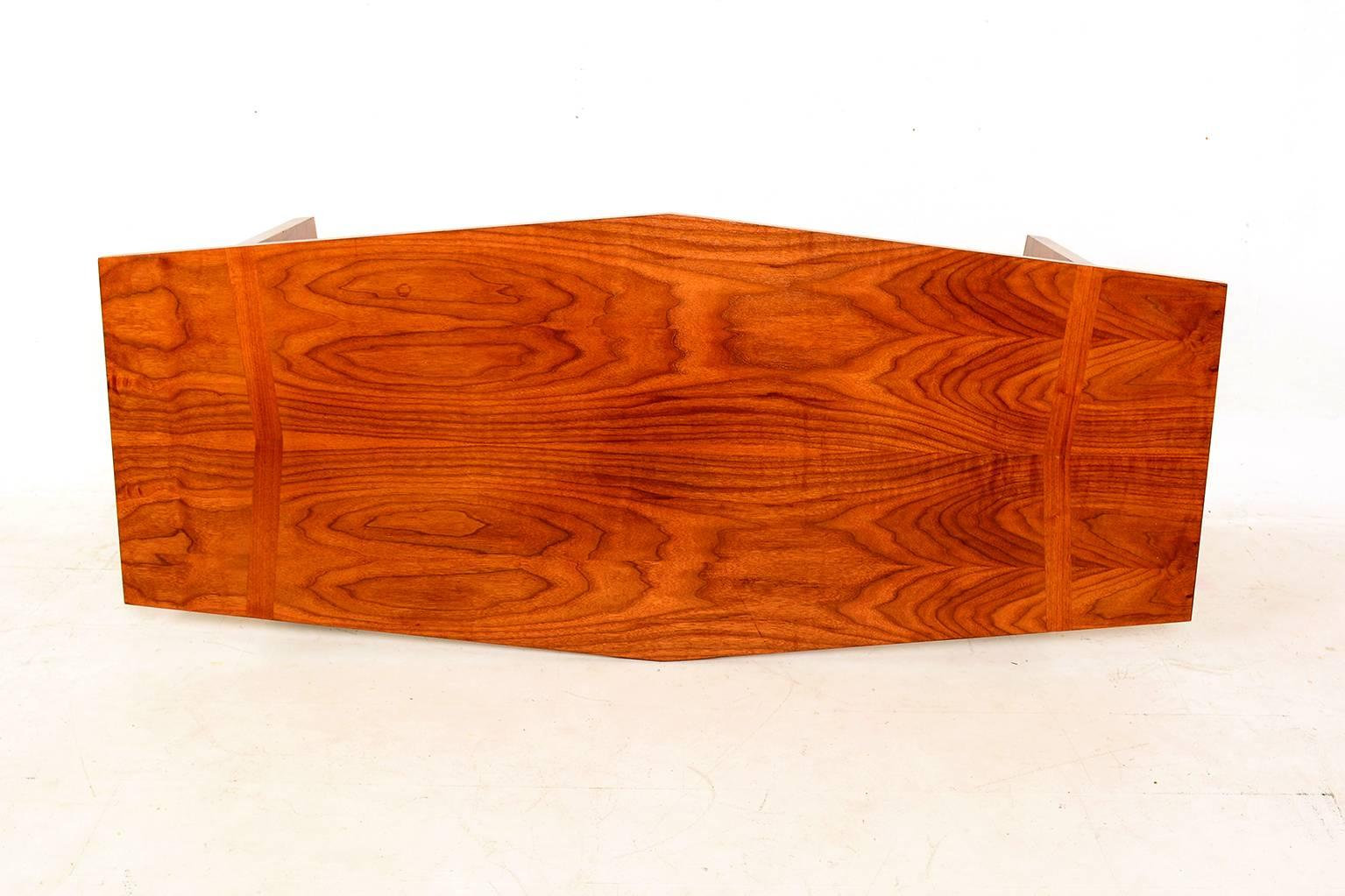 American 1960s Sculpturally Bold Modern LANE Coffee Table in Oak Wood Modular Brutalist