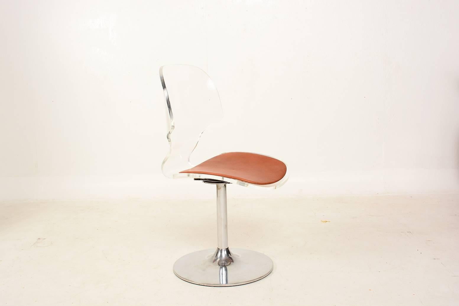 Late 20th Century Mid Century Modern Four Lucite Dining Chairs