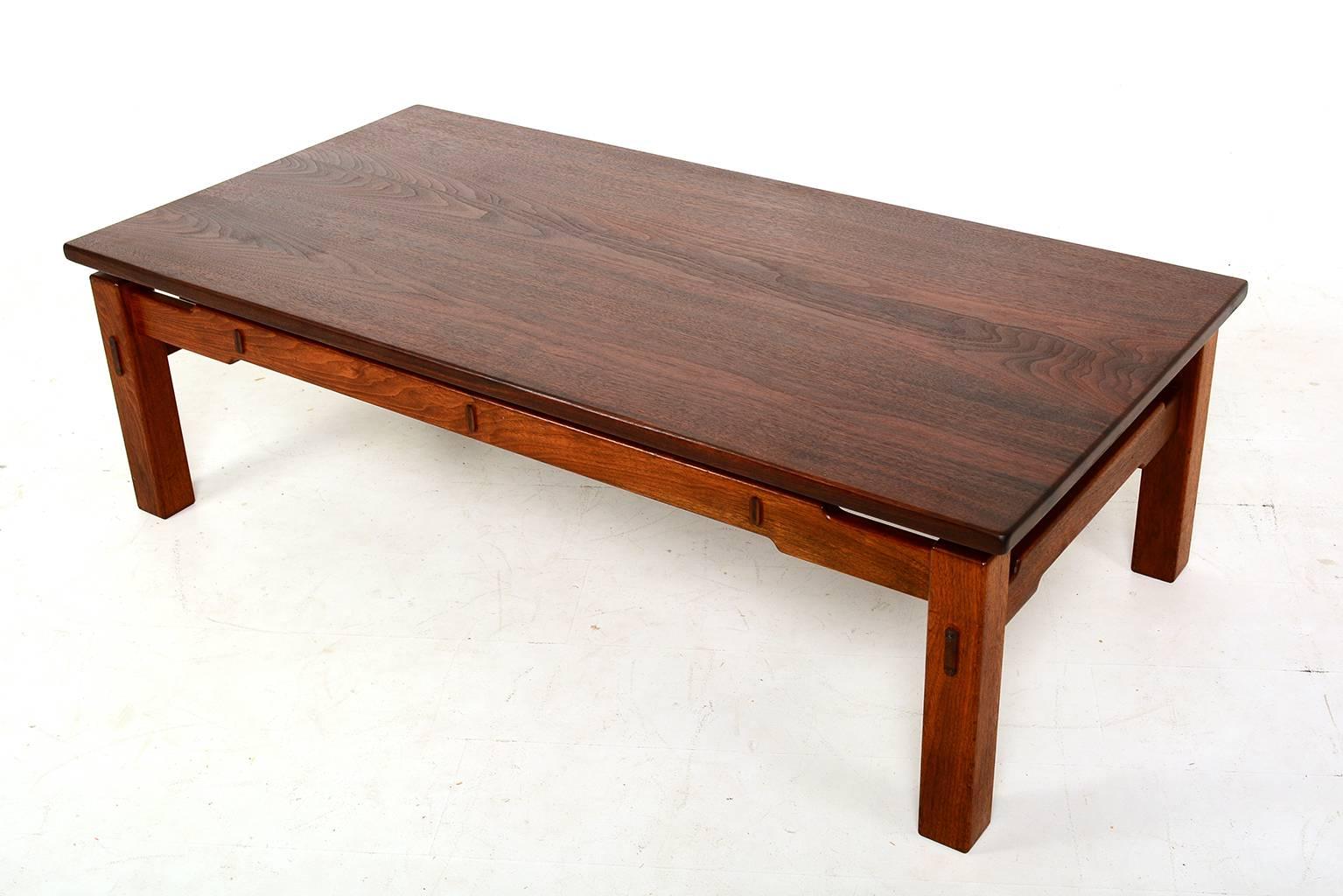 Oiled MId Century Modern Studio Solid Teak Coffee Table