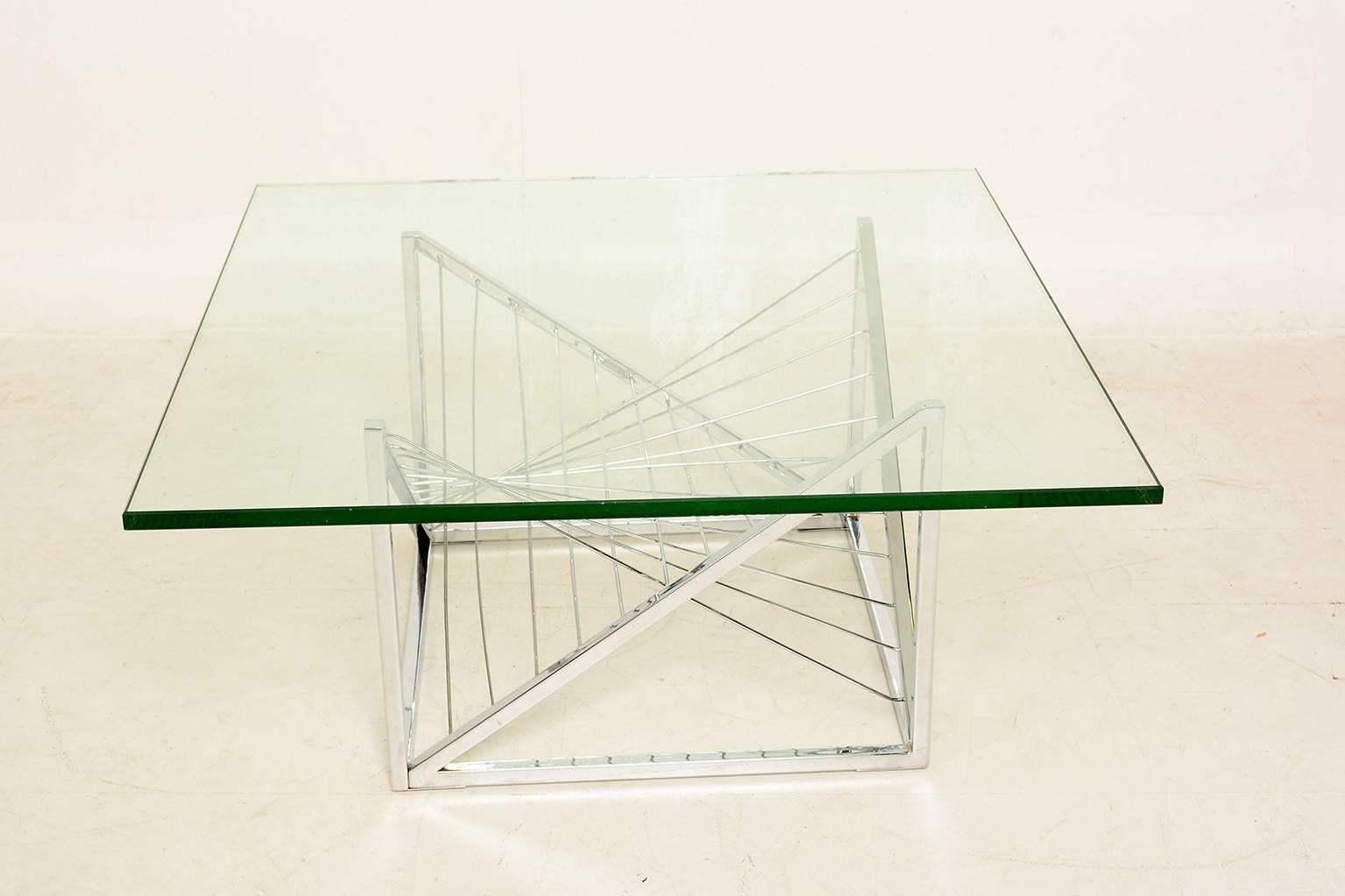 Post-Modern Chrome Sculptural Coffee Table Base Attributed to Diego Matthai, Mexico, 1980s