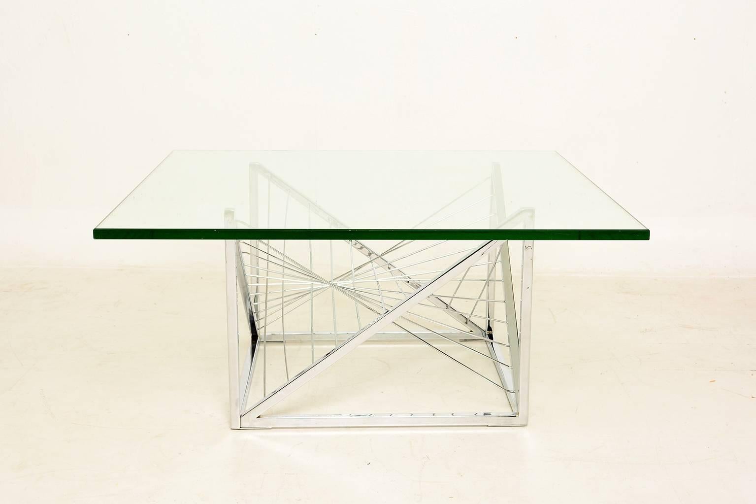 Mexican Chrome Sculptural Coffee Table Base Attributed to Diego Matthai, Mexico, 1980s