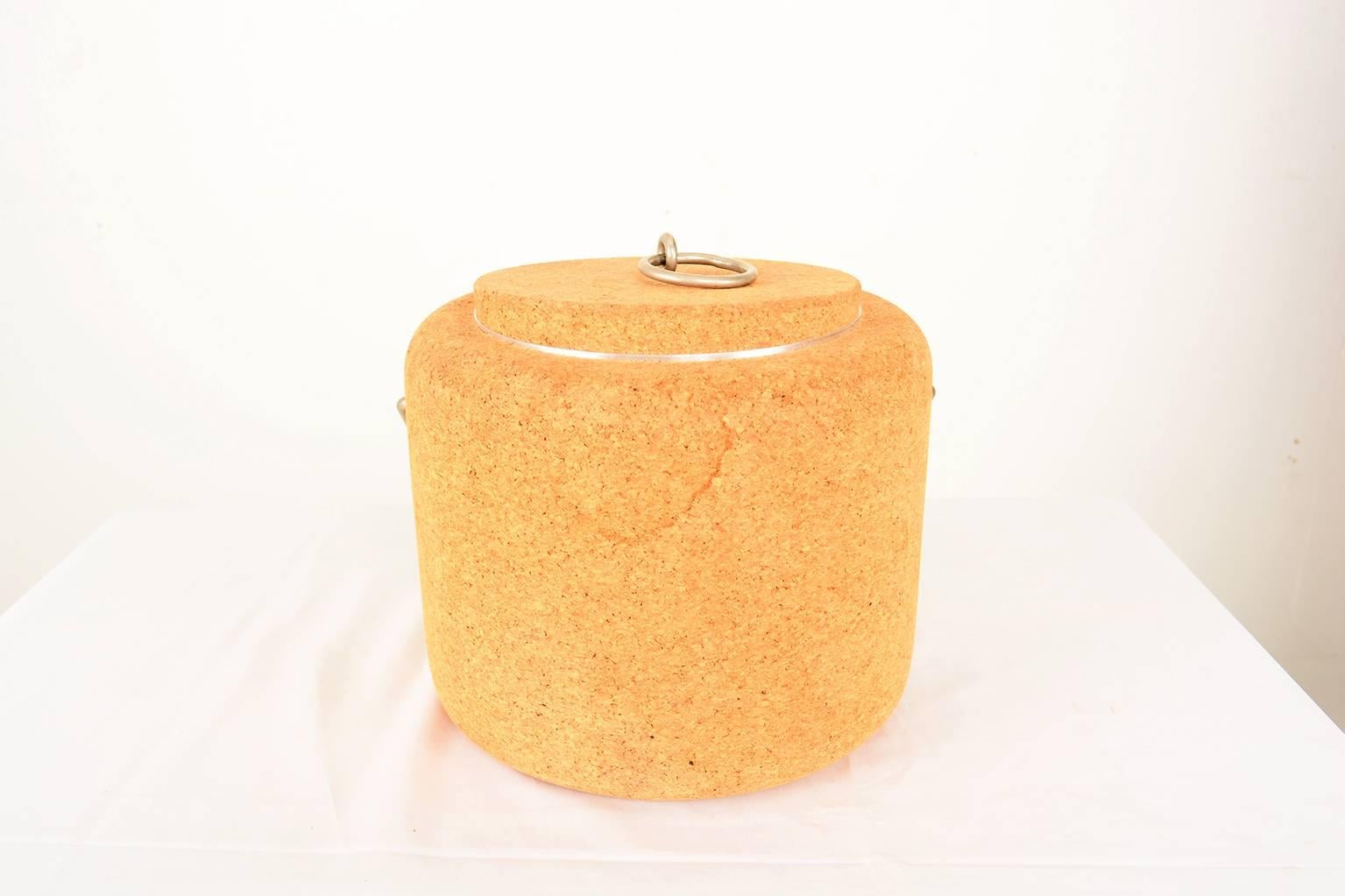 For your consideration a 1970s Cork ice bucket designed by Signe Persson Melin for the company Boda Nova.
The inner aluminium container is covered with a cork insulating layer.
Made in Sweden.
circa 1970s.
  
