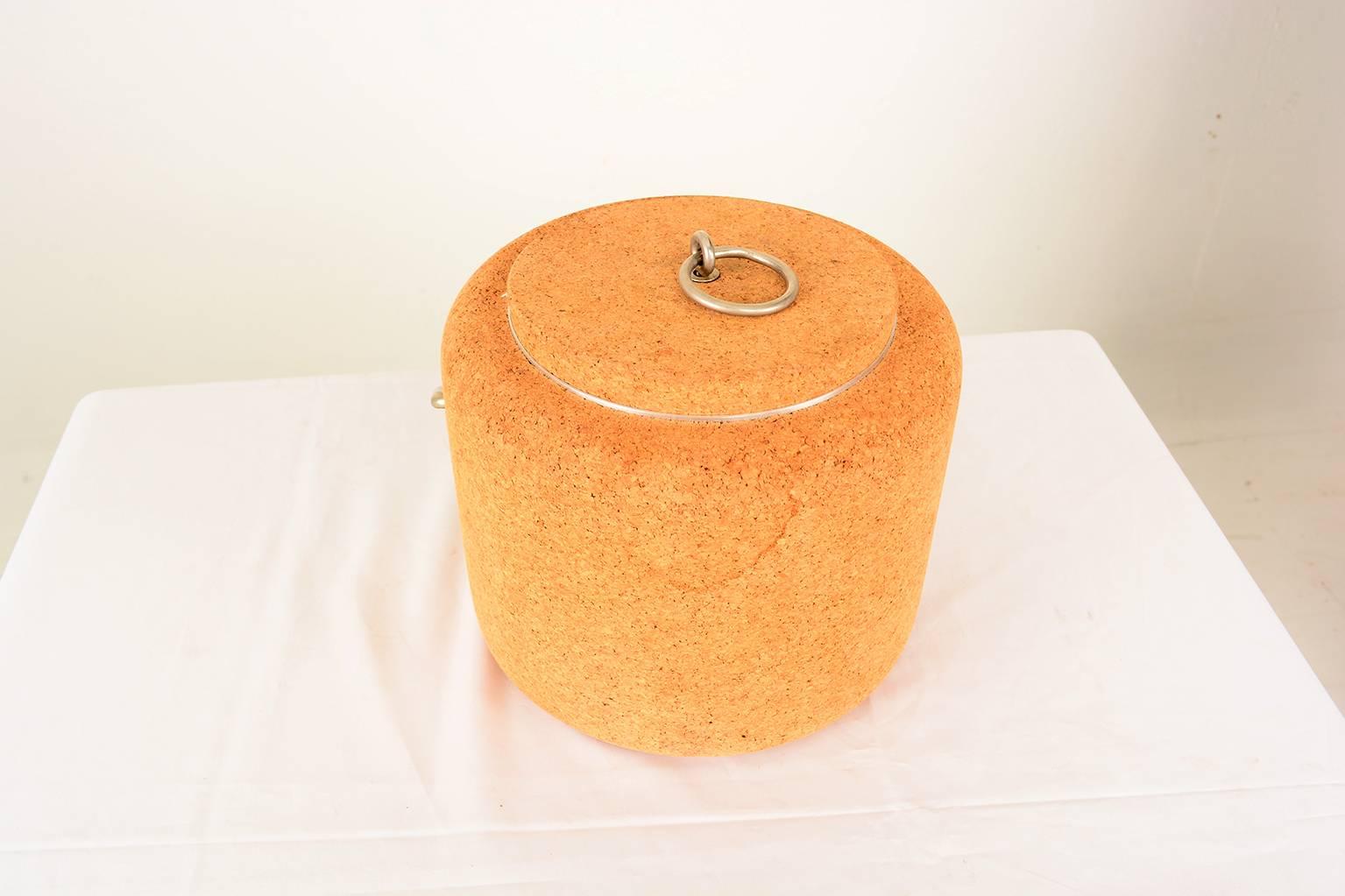Mid-Century Modern 1970s Cork Ice Bucket by Signe Persson Melin for Boda Nova Sweden, Midcentury