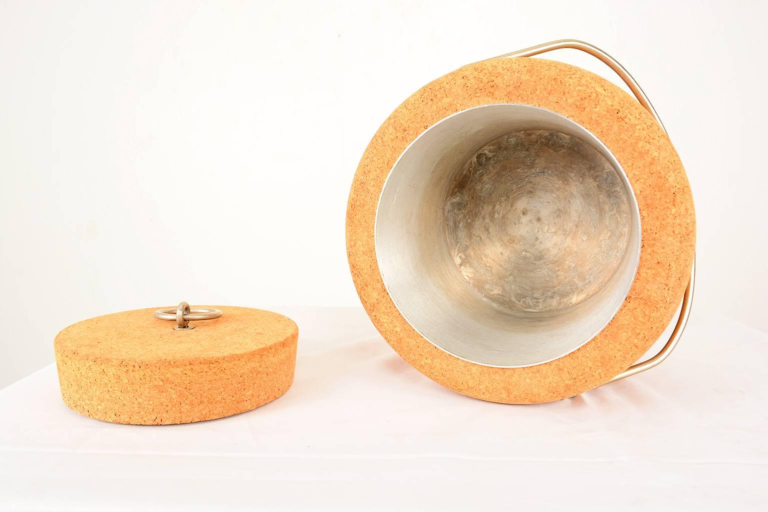 Late 20th Century 1970s Cork Ice Bucket by Signe Persson Melin for Boda Nova Sweden, Midcentury
