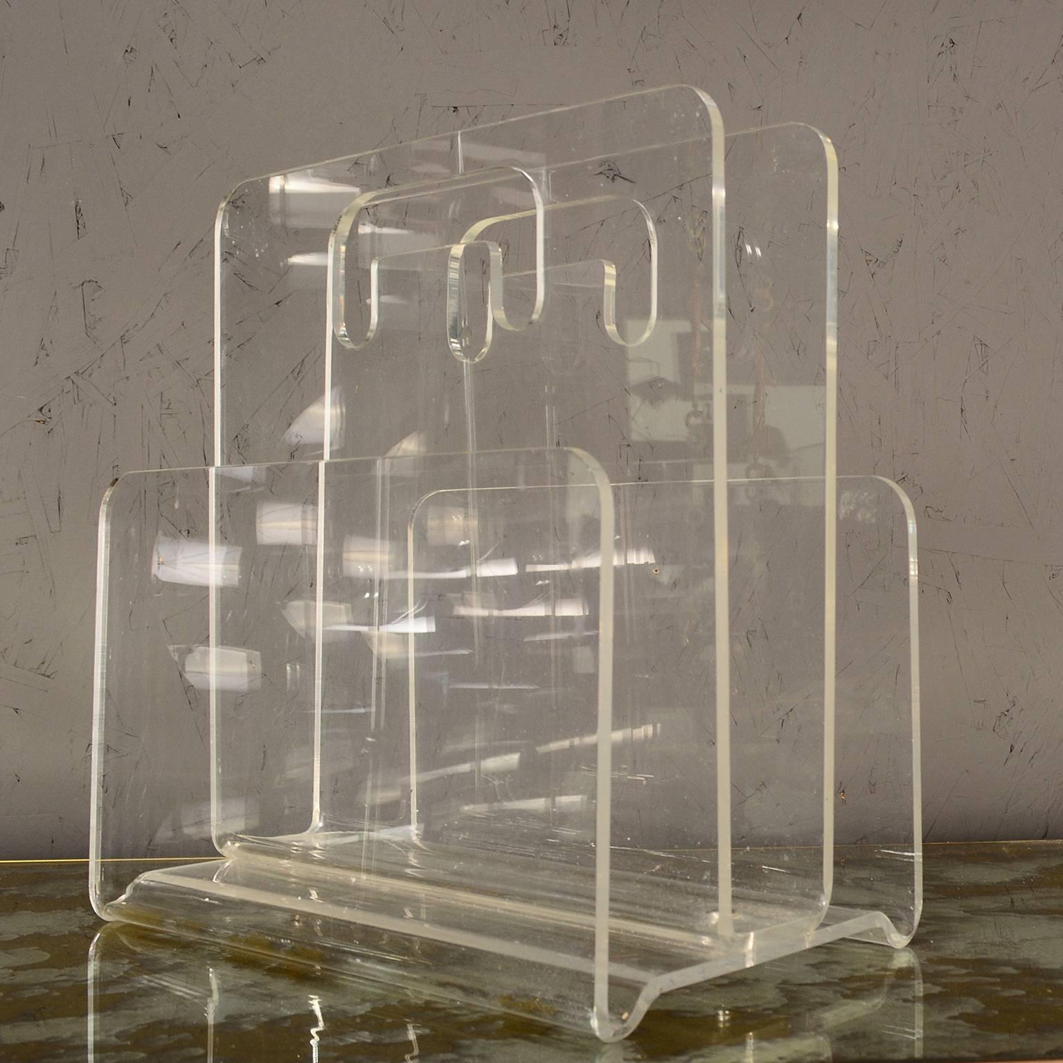 American Lucite Magazine Holder After Charles Hollis Jones