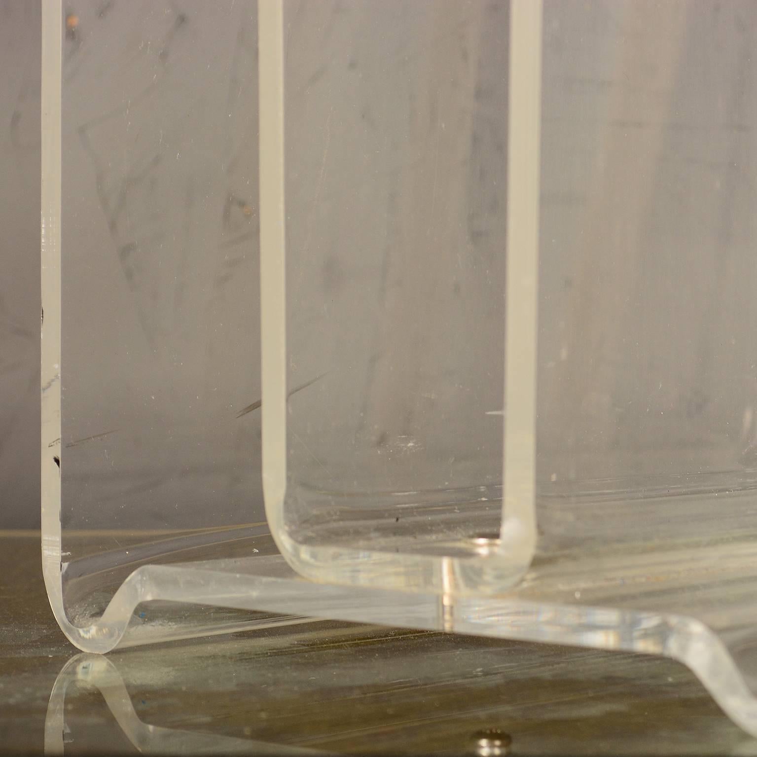 Lucite Magazine Holder After Charles Hollis Jones In Good Condition In Chula Vista, CA