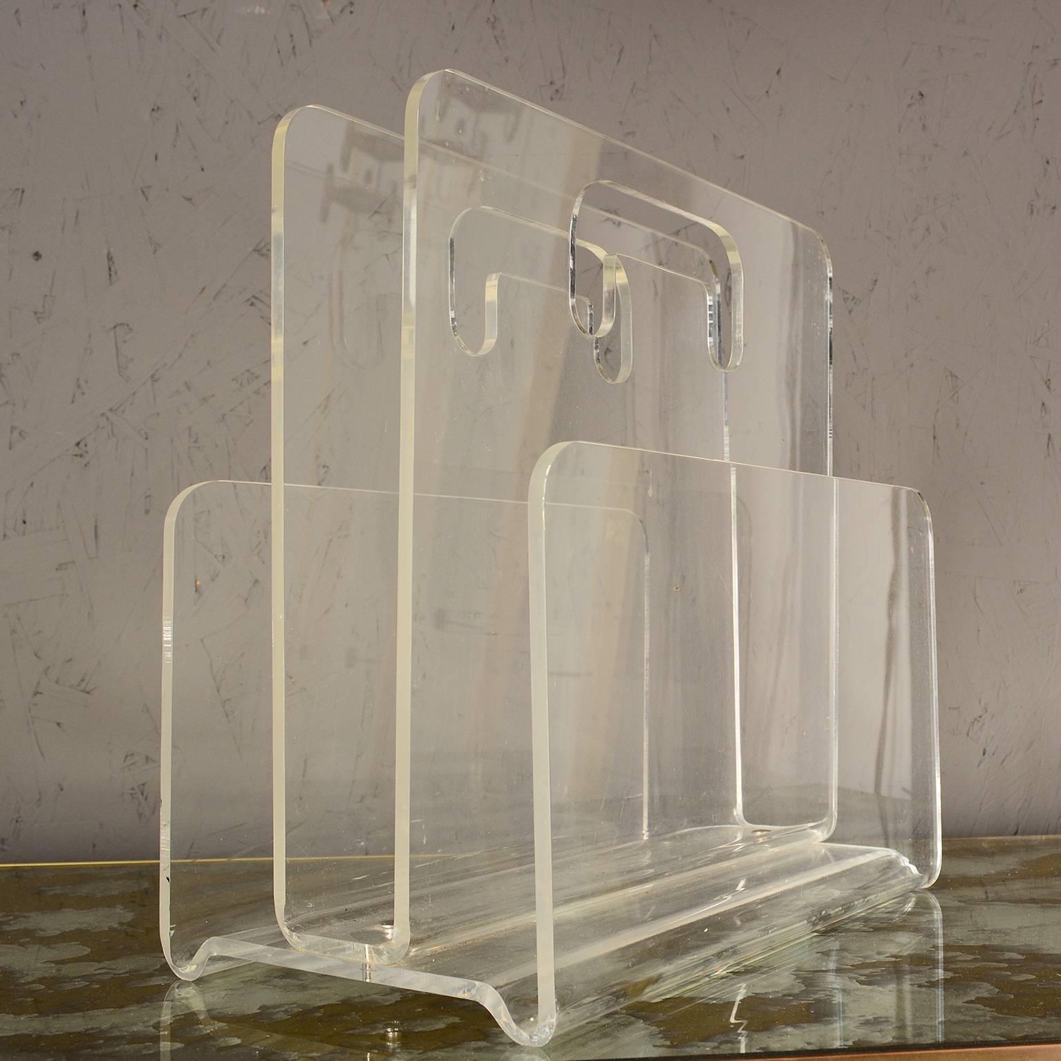 Lucite Magazine Holder After Charles Hollis Jones 1