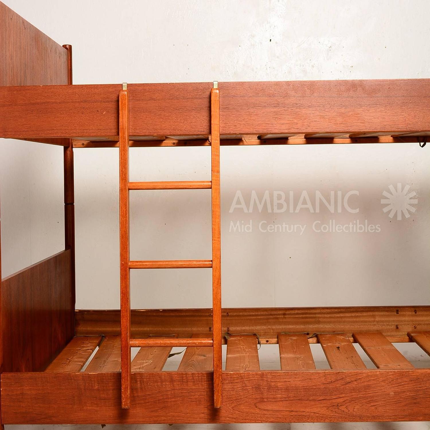 The most common mid bunk beds material is metal. westnofa danish modern bunk beds in teakwood