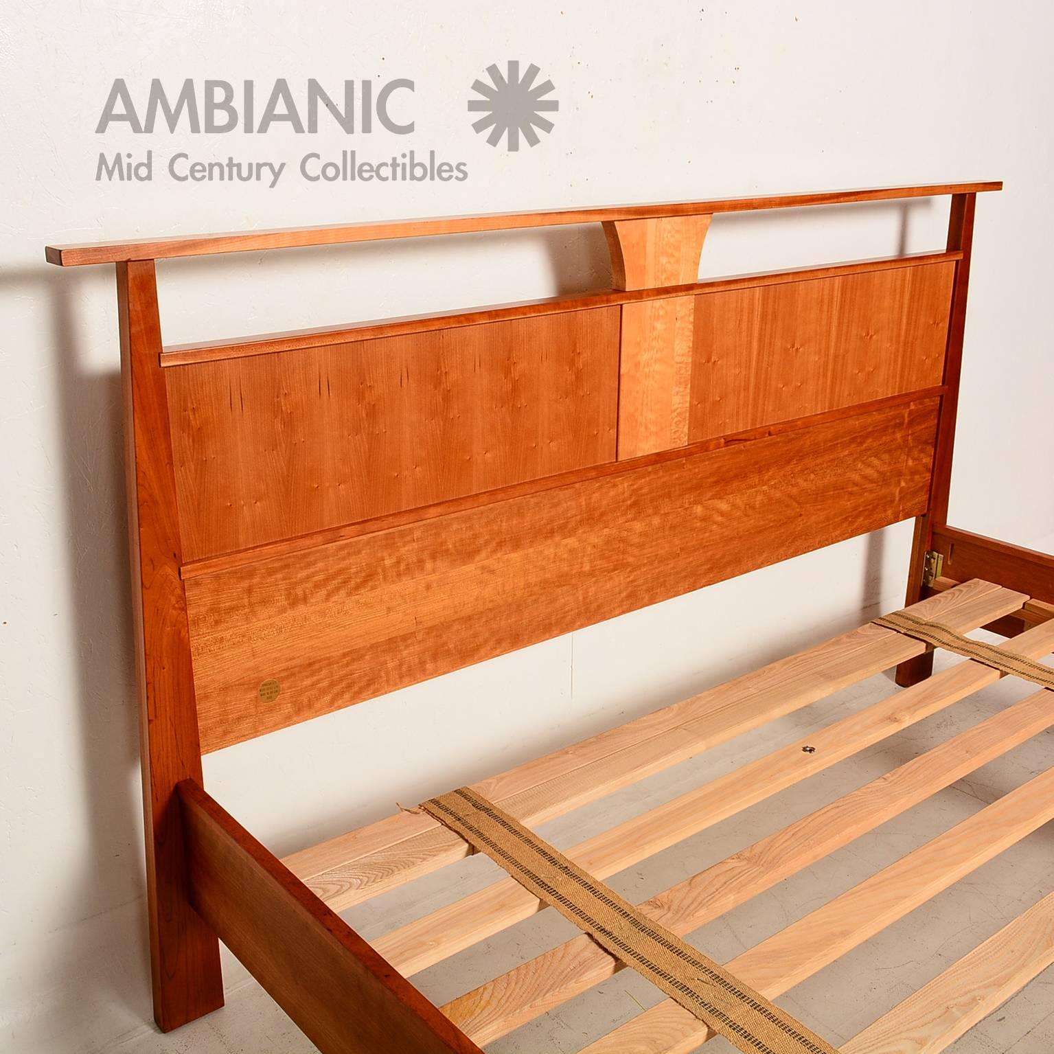 Contemporary Custom Cal King Bed by Wood Castle Oregon, Nakashima Inspired