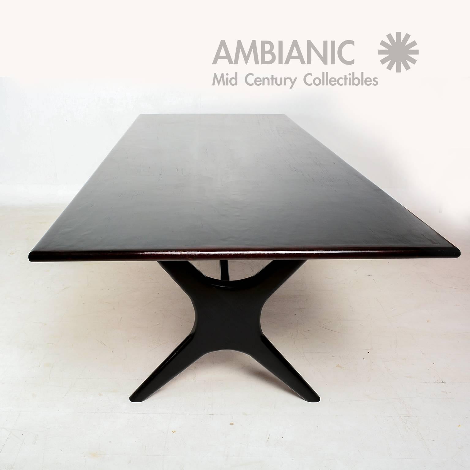 Lacquered Mexican Modernist Dining Table with 