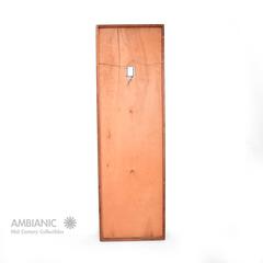 Brutalist Danish Modern Teak and Tile Brutalist Wall Clock, Extra Large